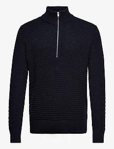 SLHREMY LS KNIT ALL STU HALF ZIP W CAMP, Selected Homme