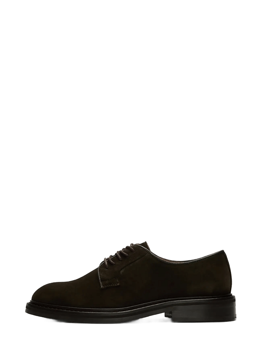 Selected - SLHCARTER SUEDE BLUCHER SHOE - derby kingad - chocolate torte - 0