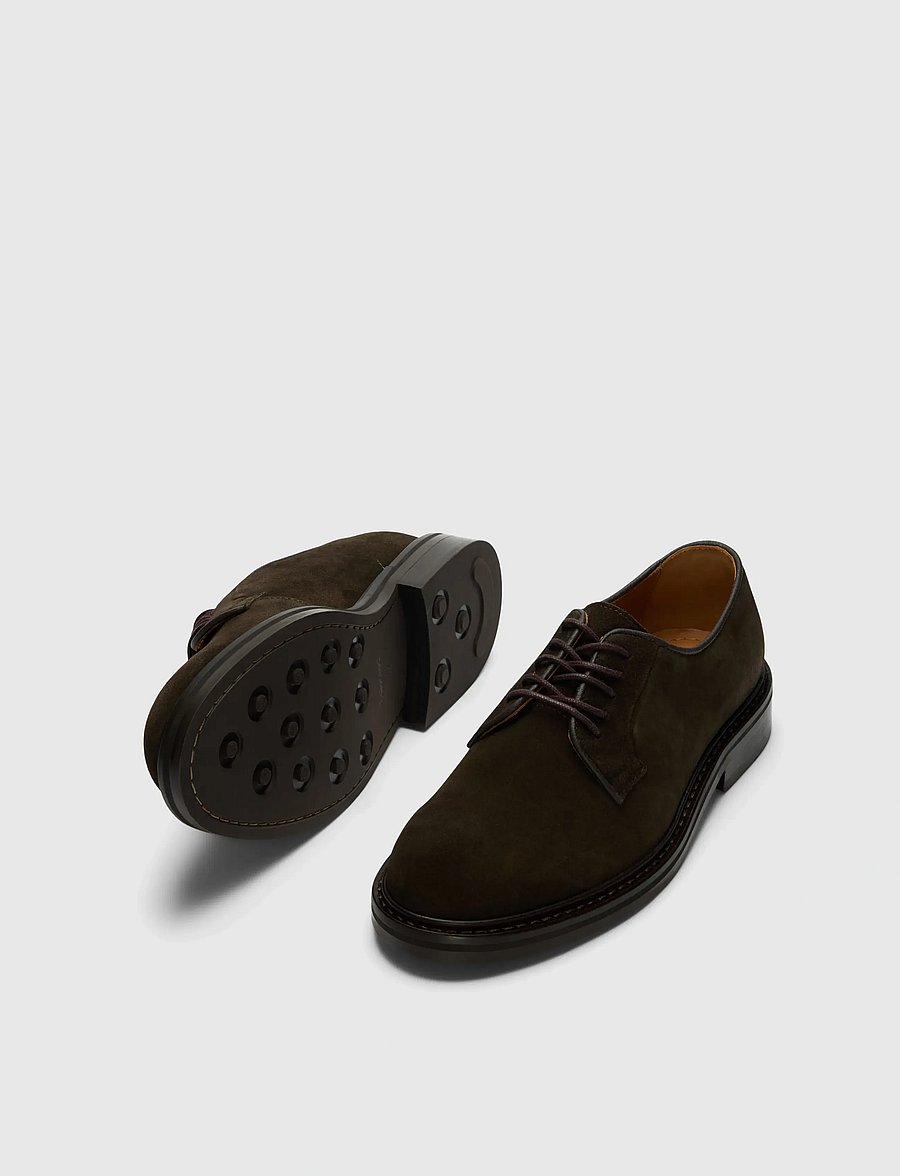 Selected - SLHCARTER SUEDE BLUCHER SHOE - derby kingad - chocolate torte - 1