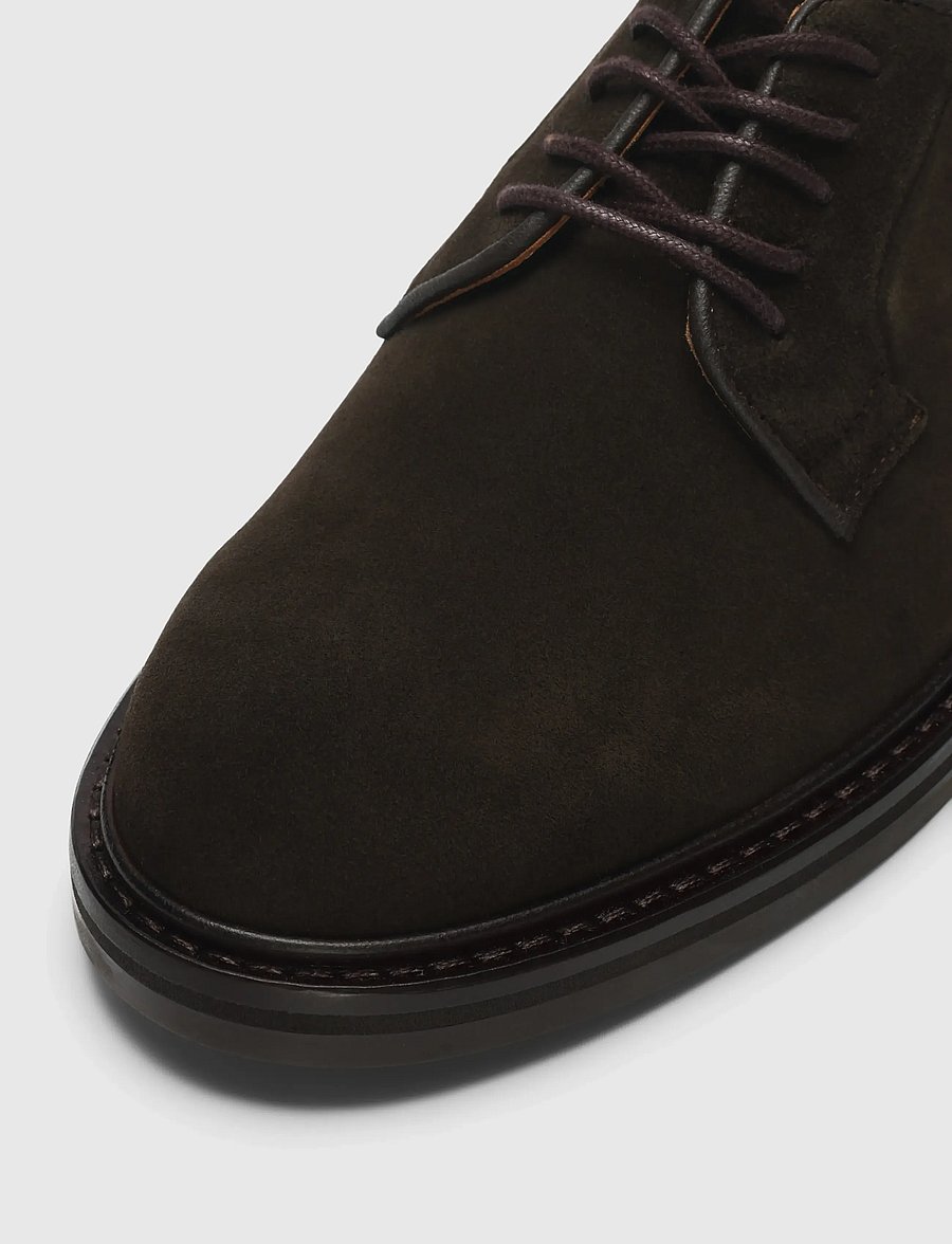 Selected - SLHCARTER SUEDE BLUCHER SHOE - derby kingad - chocolate torte - 3