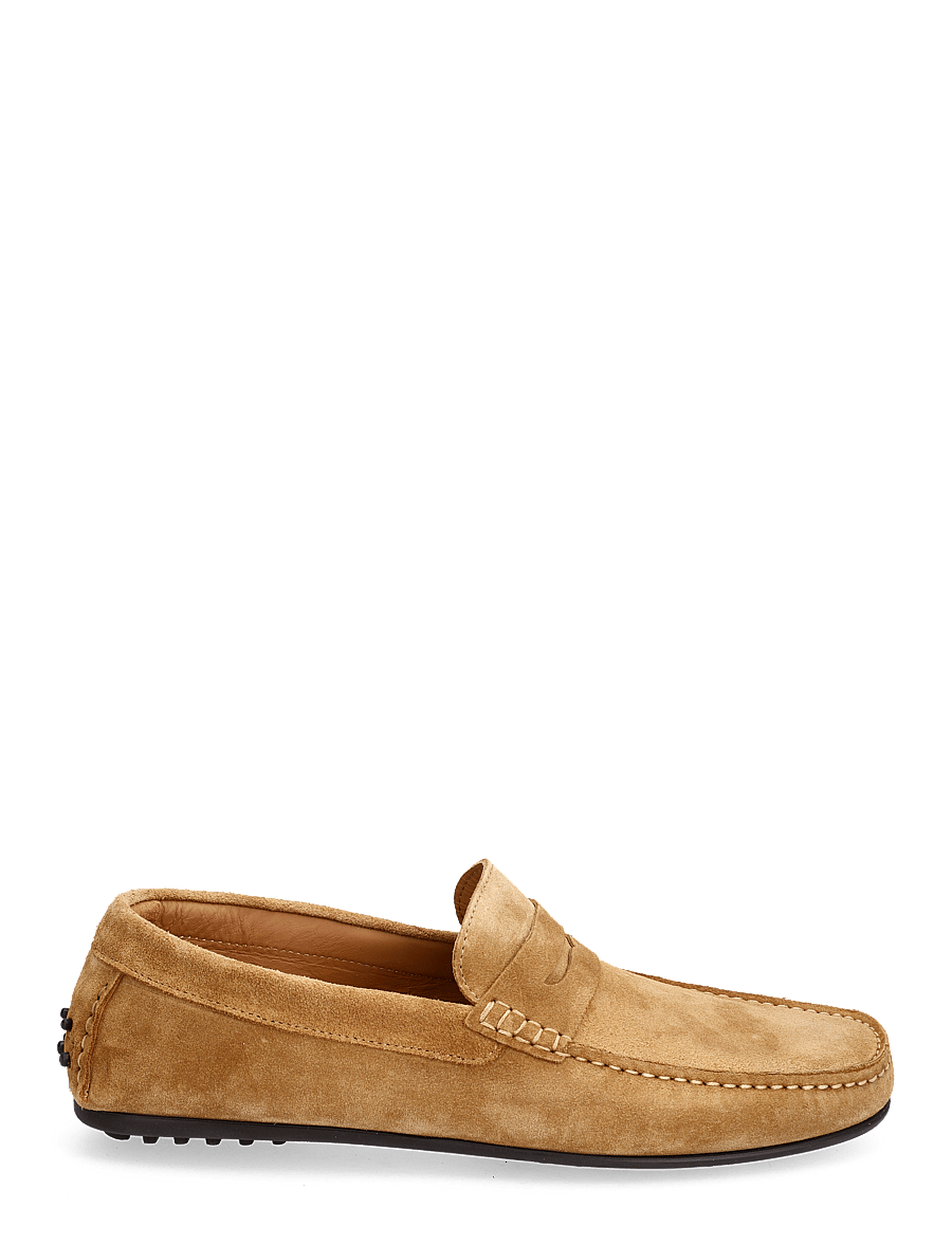 Selected - SLHSERGIO SUEDE PENNY DRIVING SHOE - cognac - 1