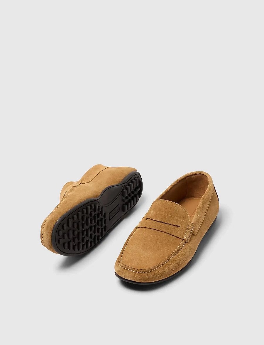 Selected - SLHSERGIO SUEDE PENNY DRIVING SHOE - cognac - 5