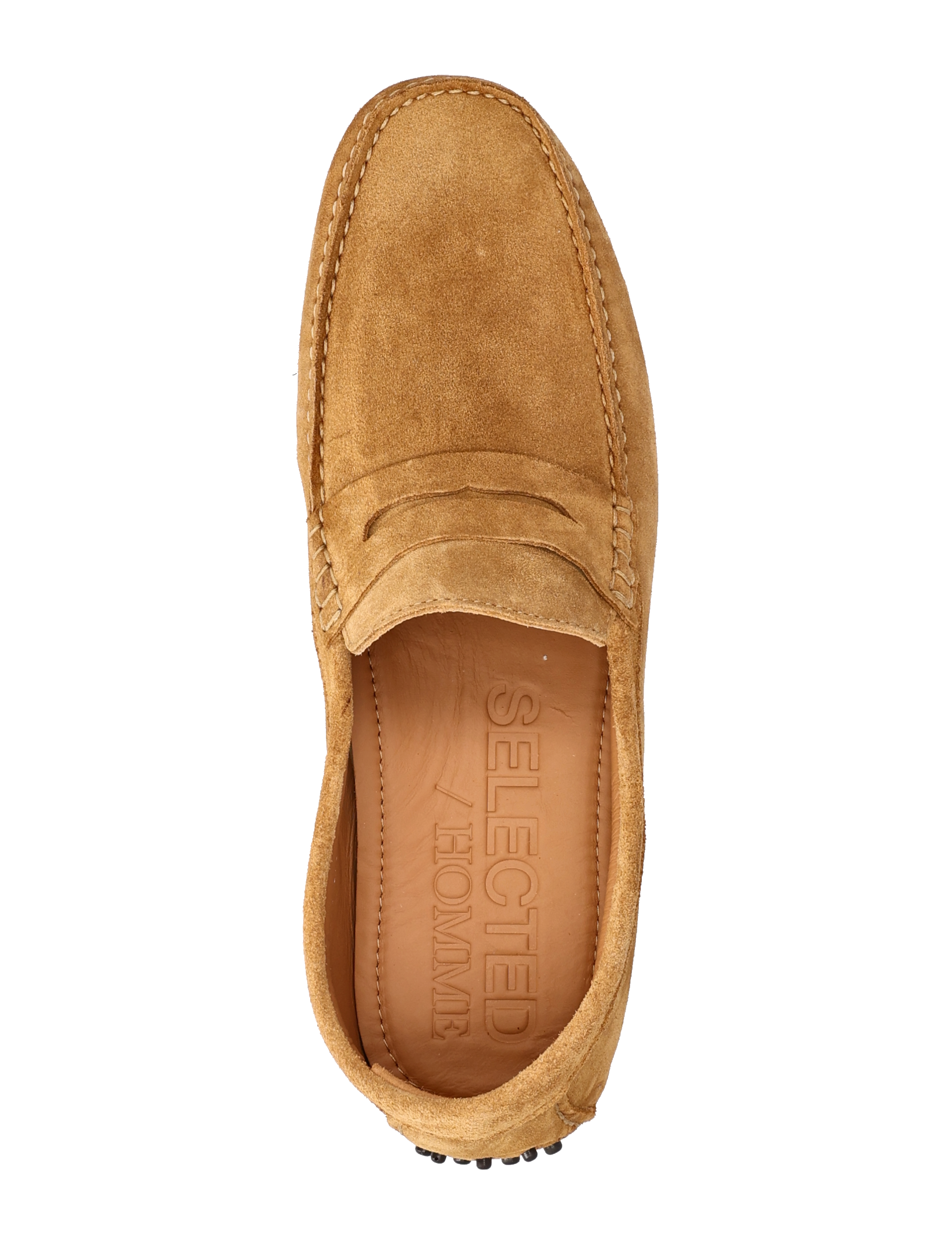 Selected - SLHSERGIO SUEDE PENNY DRIVING SHOE - cognac - 3