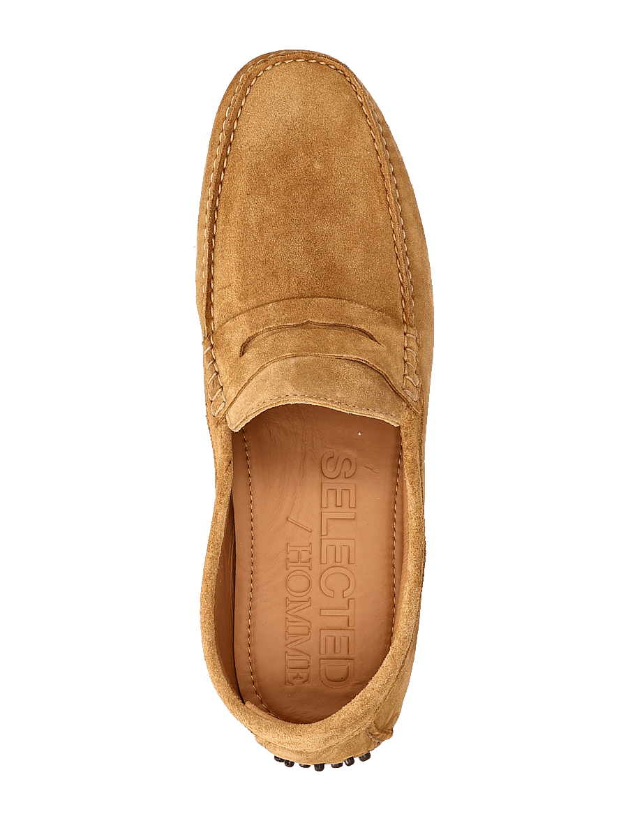 Selected - SLHSERGIO SUEDE PENNY DRIVING SHOE - cognac - 3