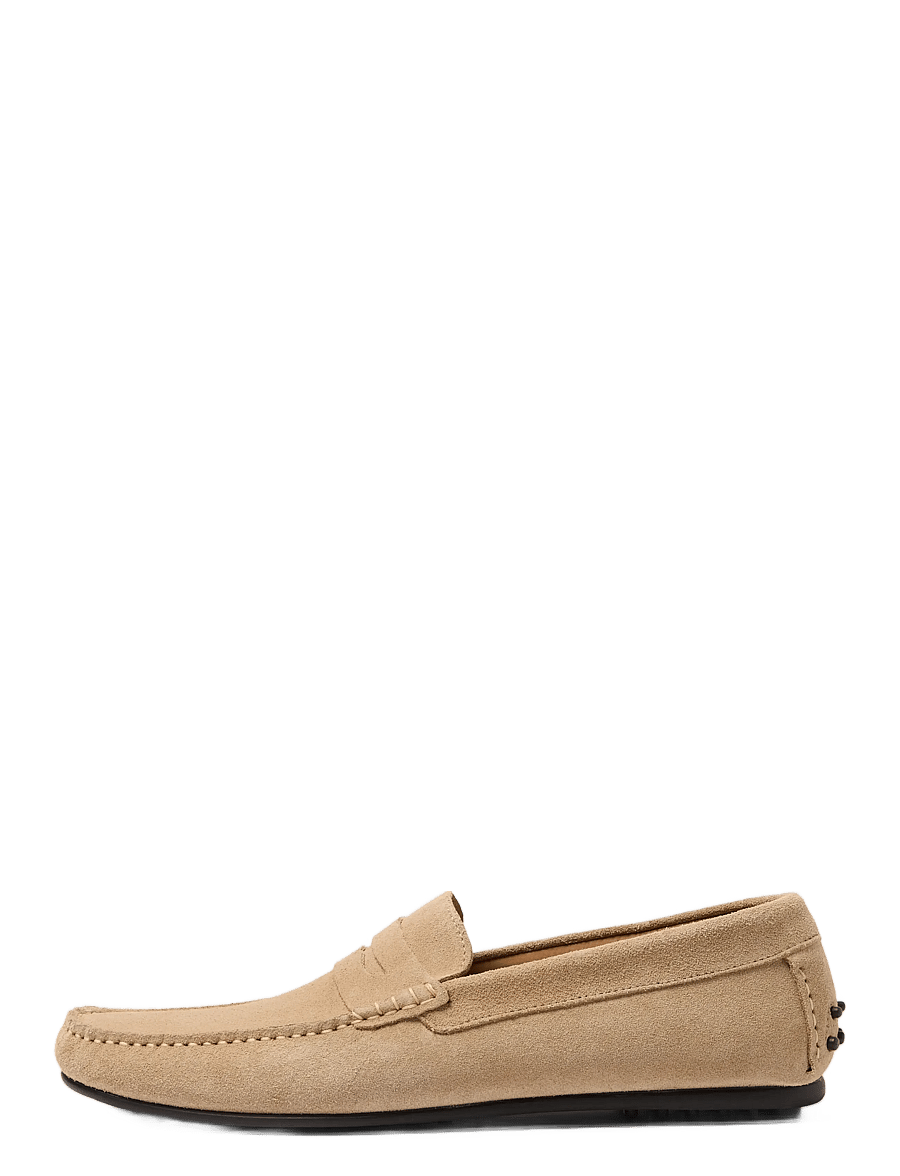 Selected - SLHSERGIO SUEDE PENNY DRIVING SHOE - sand - 1