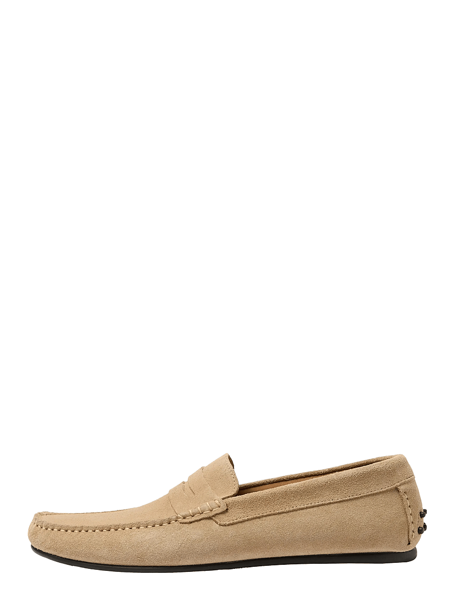 Selected - SLHSERGIO SUEDE PENNY DRIVING SHOE - sand - 2