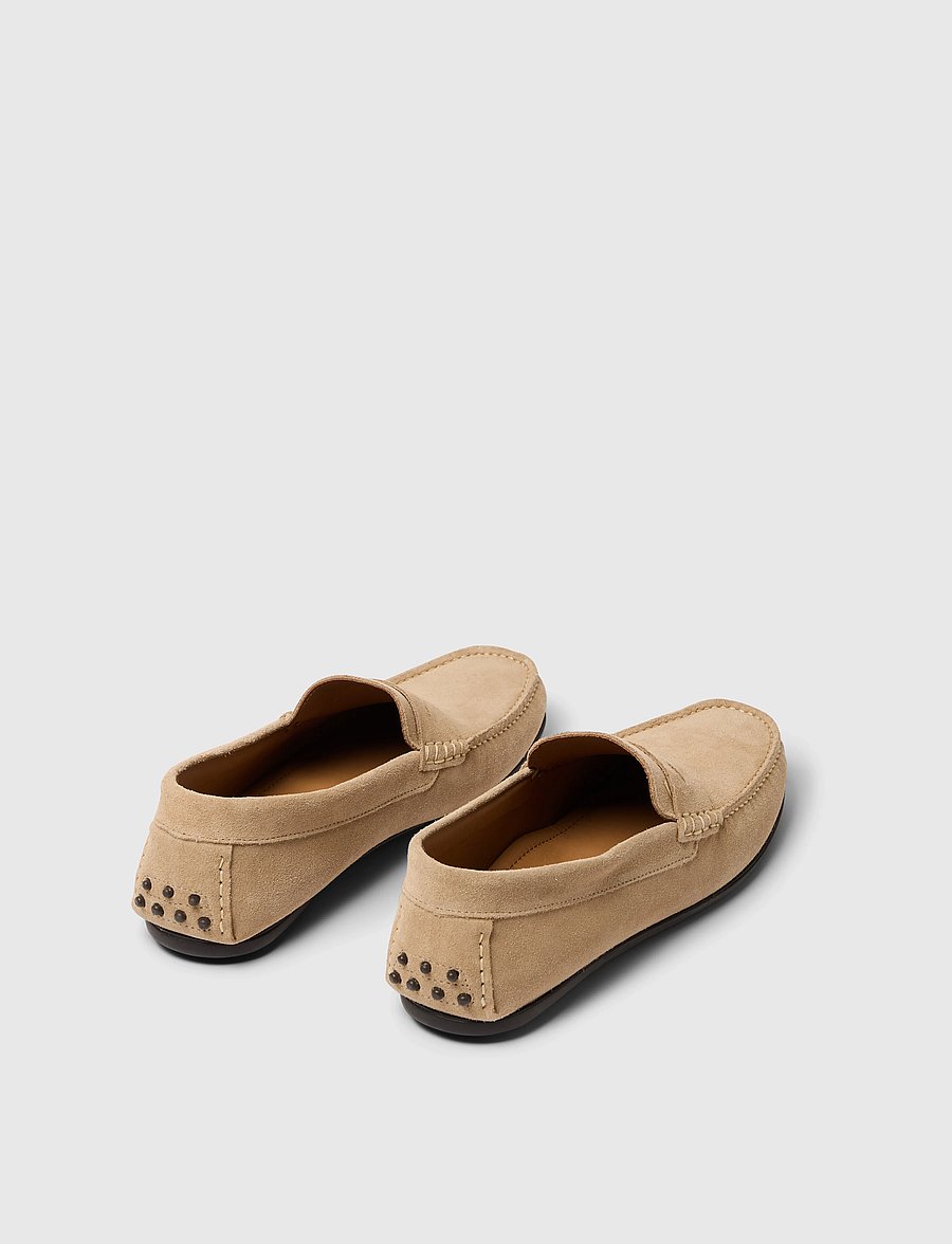 Selected - SLHSERGIO SUEDE PENNY DRIVING SHOE - sand - 0