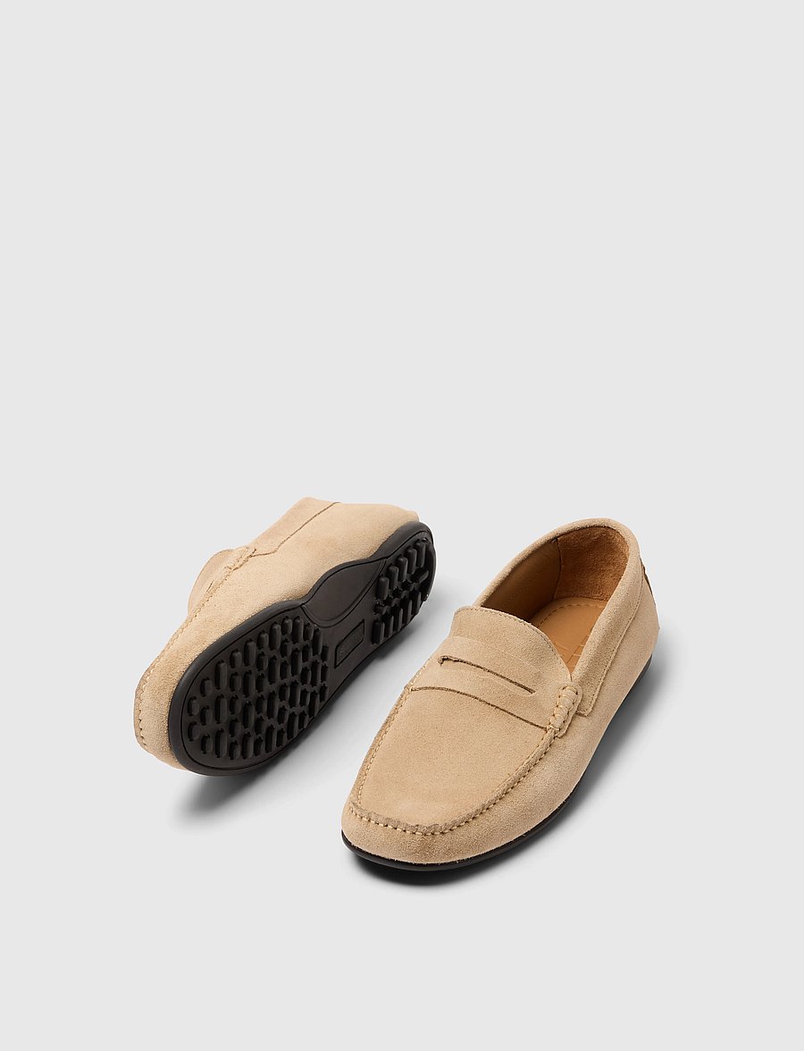 Selected - SLHSERGIO SUEDE PENNY DRIVING SHOE - sand - 3