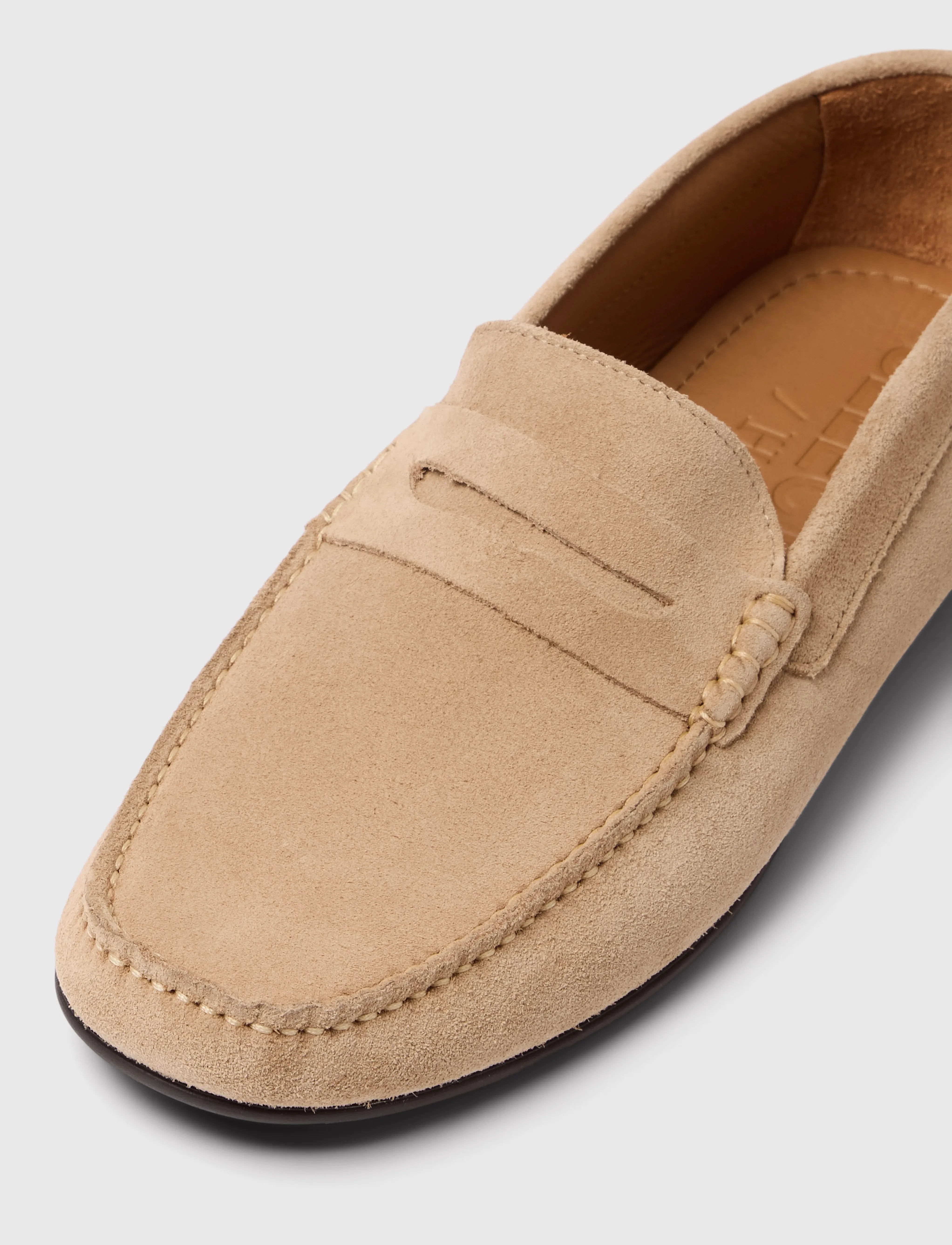 Selected - SLHSERGIO SUEDE PENNY DRIVING SHOE - sand - 4