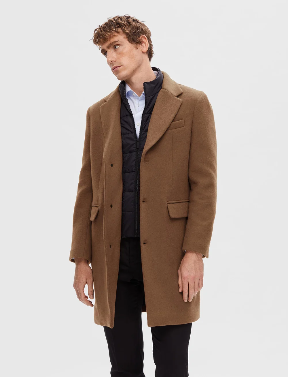 Selected - SLHJOSEPH WOOL COAT NOOS - talvejoped - camel - 0