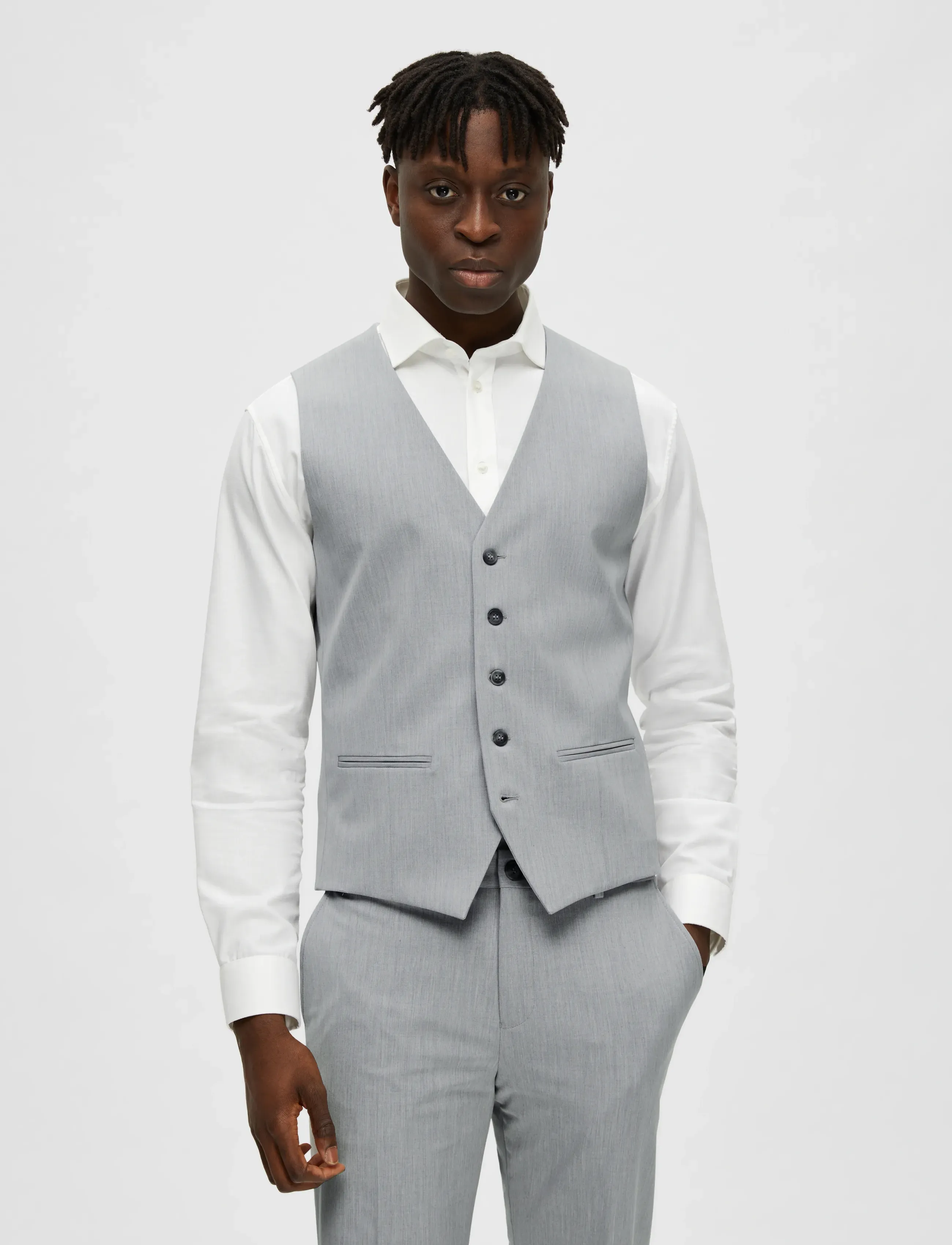 Selected SLMSLIM-LIAM WCT FLEX NOOS - Ülikonnad ja pintsakud - LIGHT GREY MELANGE / grey