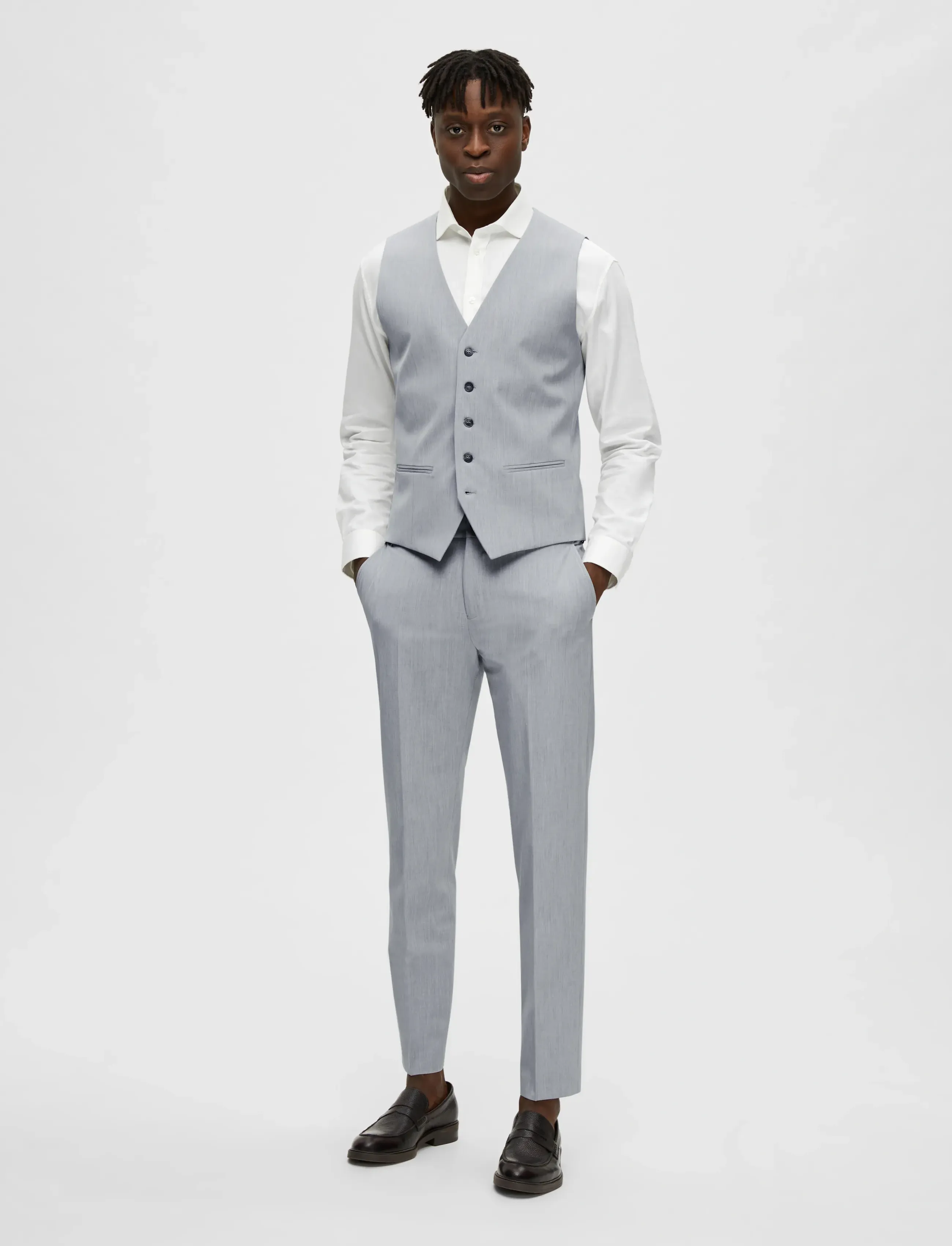 Selected - SLMSLIM-LIAM WCT FLEX NOOS - västar - light grey melange - 4