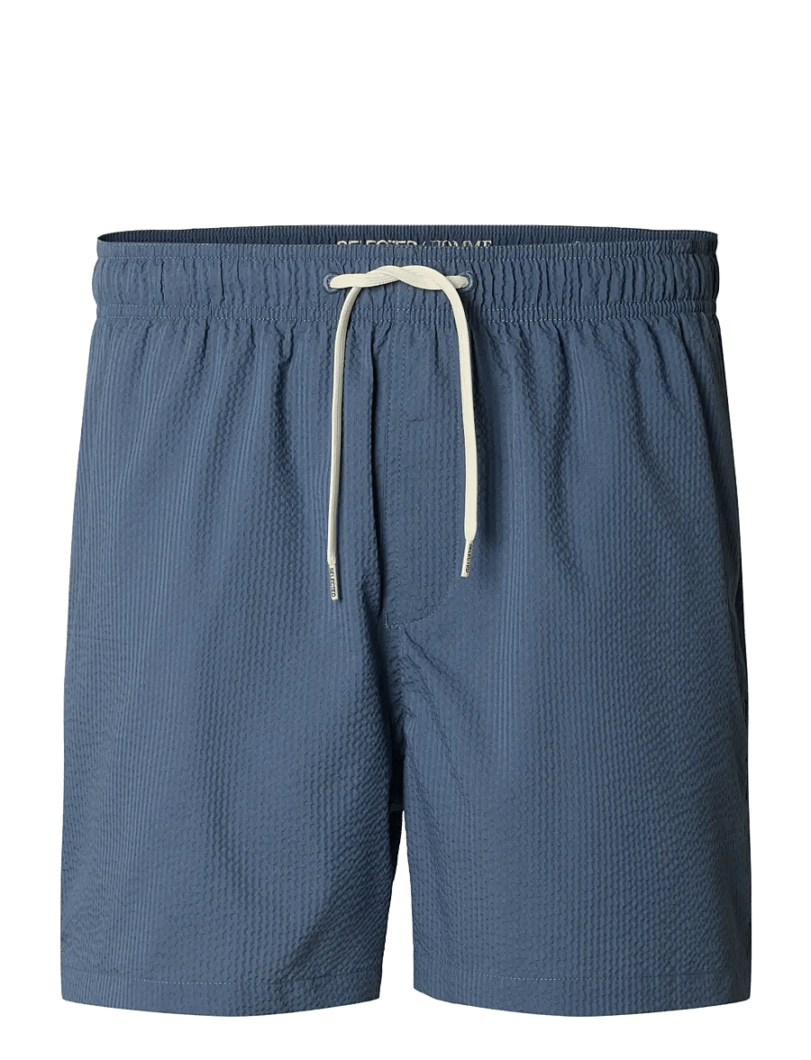 Selected - SLHCOOPER-SEERSUCKER SWIMSHORTS - badehose - bering sea - 1