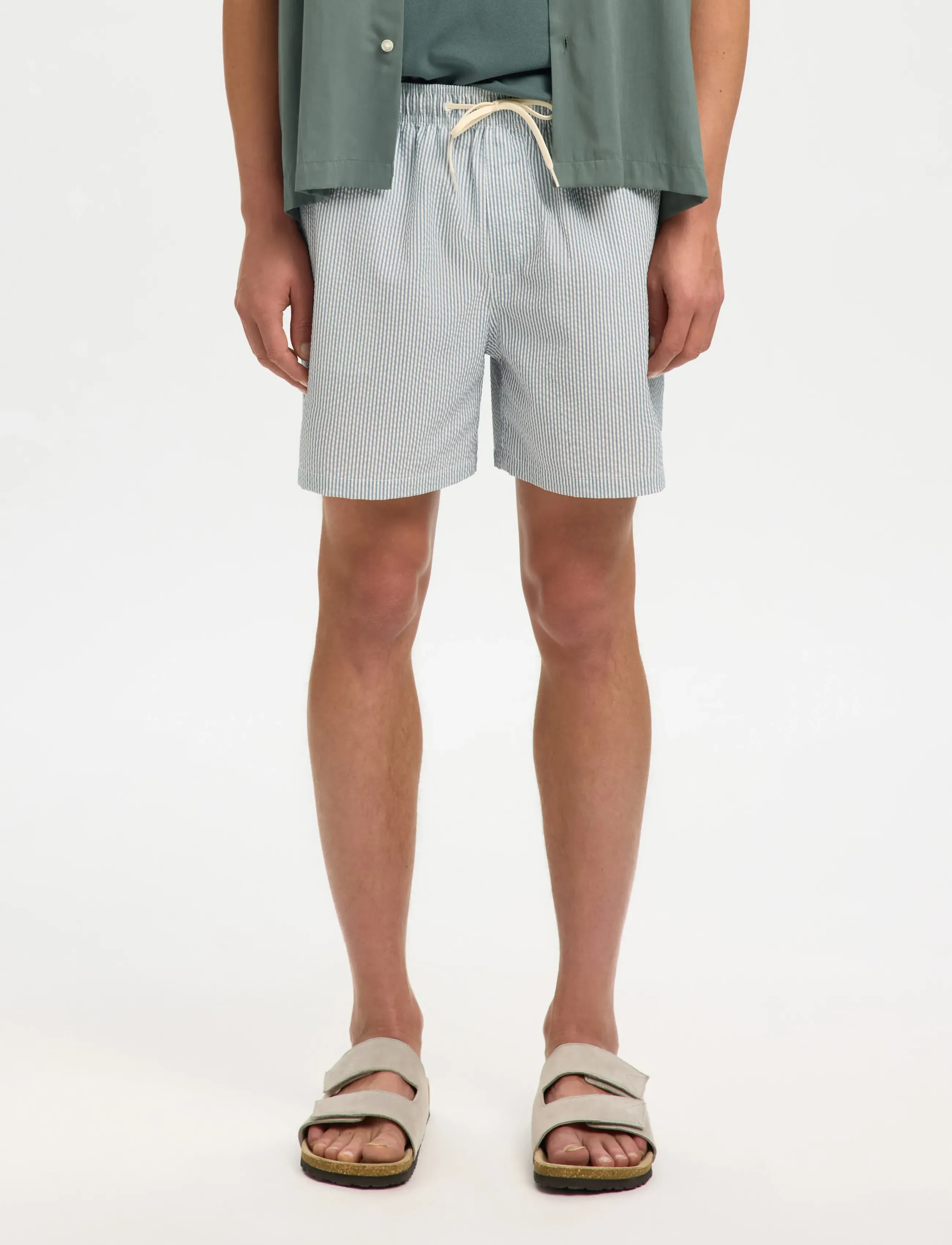 Selected - SLHCOOPER-SEERSUCKER SWIMSHORTS - maudymosi šortai - blue mirage - 3