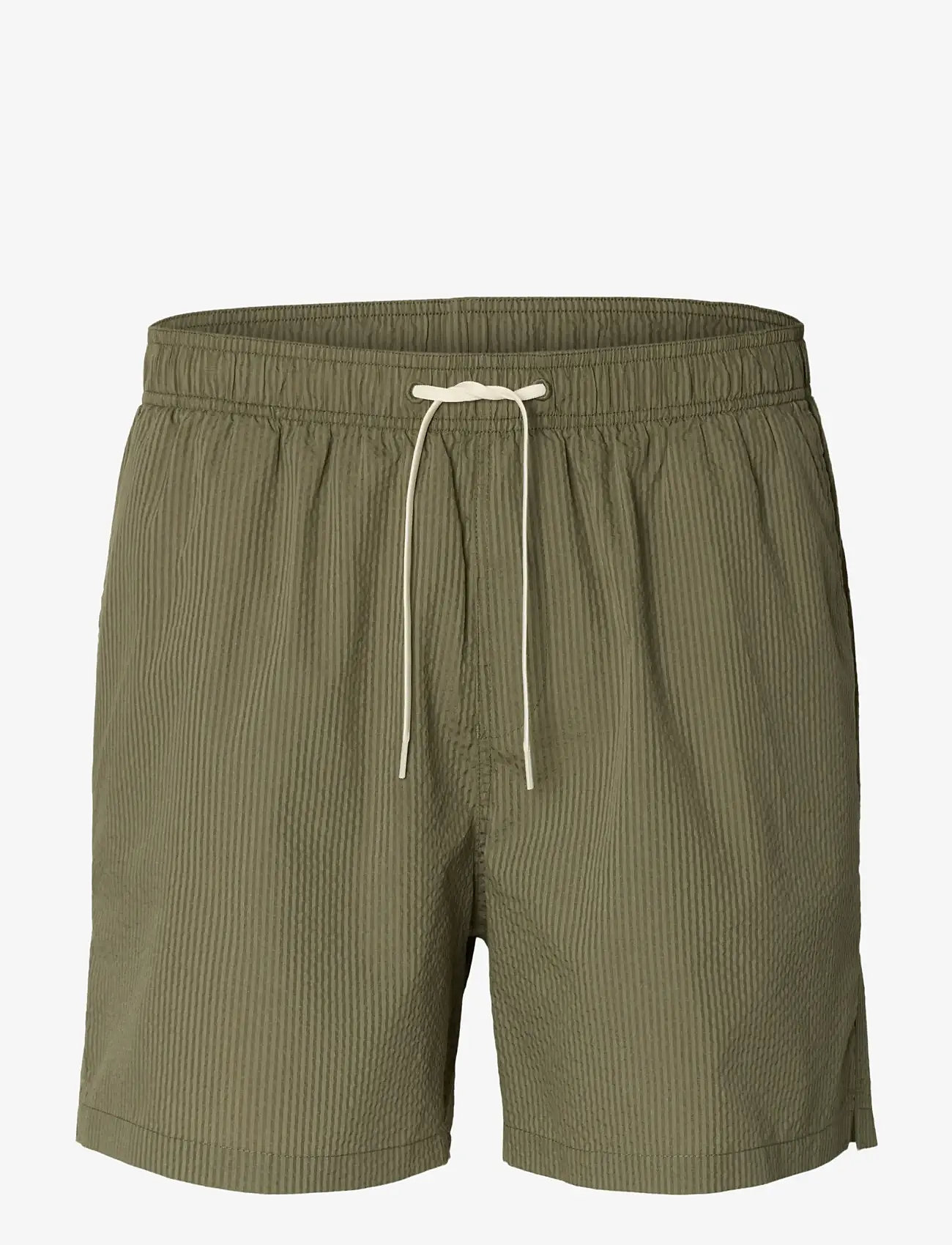 Selected - SLHCOOPER-SEERSUCKER SWIMSHORTS - badeshorts - deep lichen green - 1