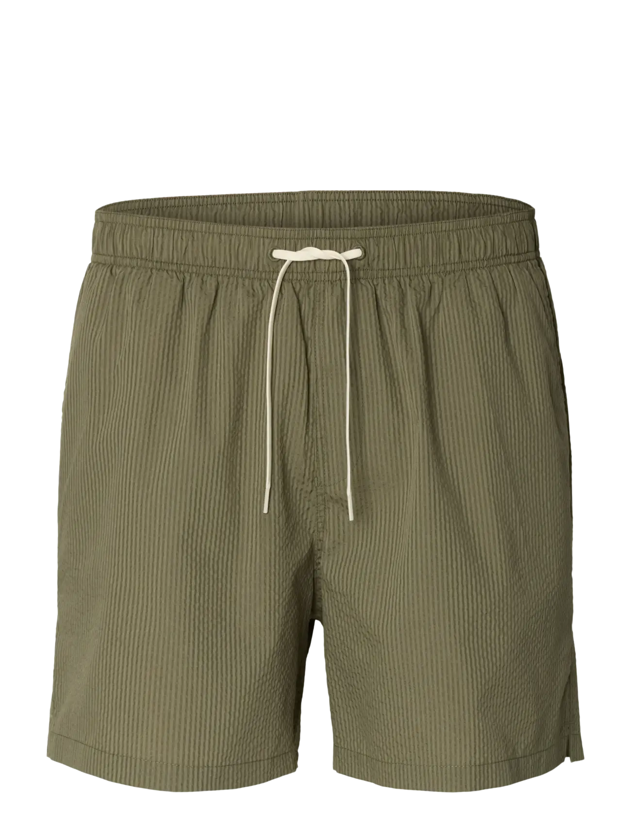 Selected SLHCOOPER-SEERSUCKER SWIMSHORTS - Riided - DEEP LICHEN GREEN / khaki/green