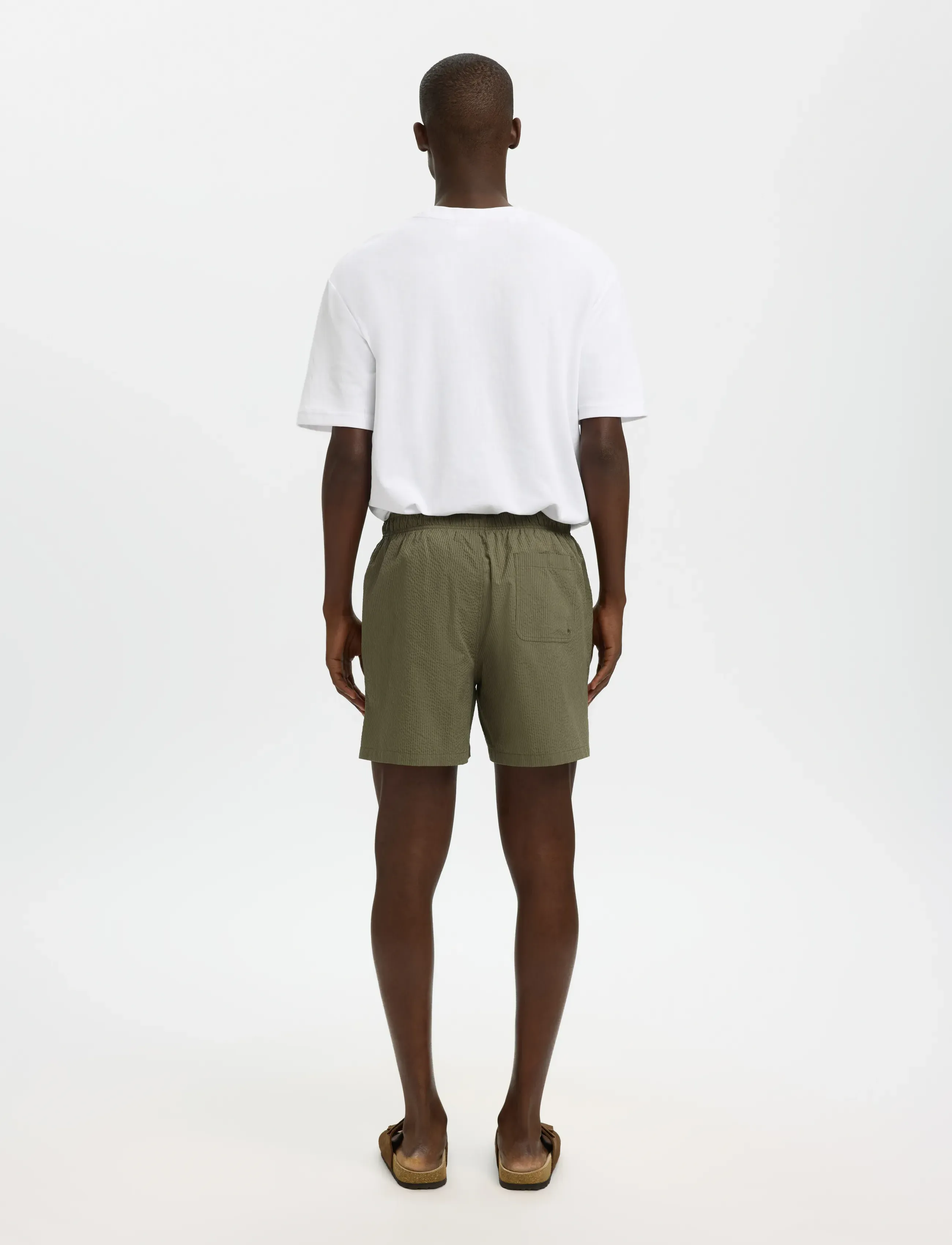 Selected - SLHCOOPER-SEERSUCKER SWIMSHORTS - szorty kąpielowe - deep lichen green - 2