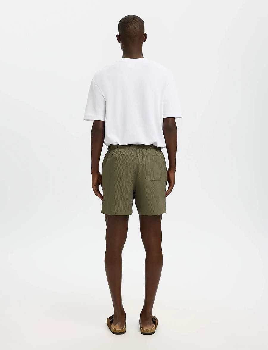 Selected - SLHCOOPER-SEERSUCKER SWIMSHORTS - szorty kąpielowe - deep lichen green - 2