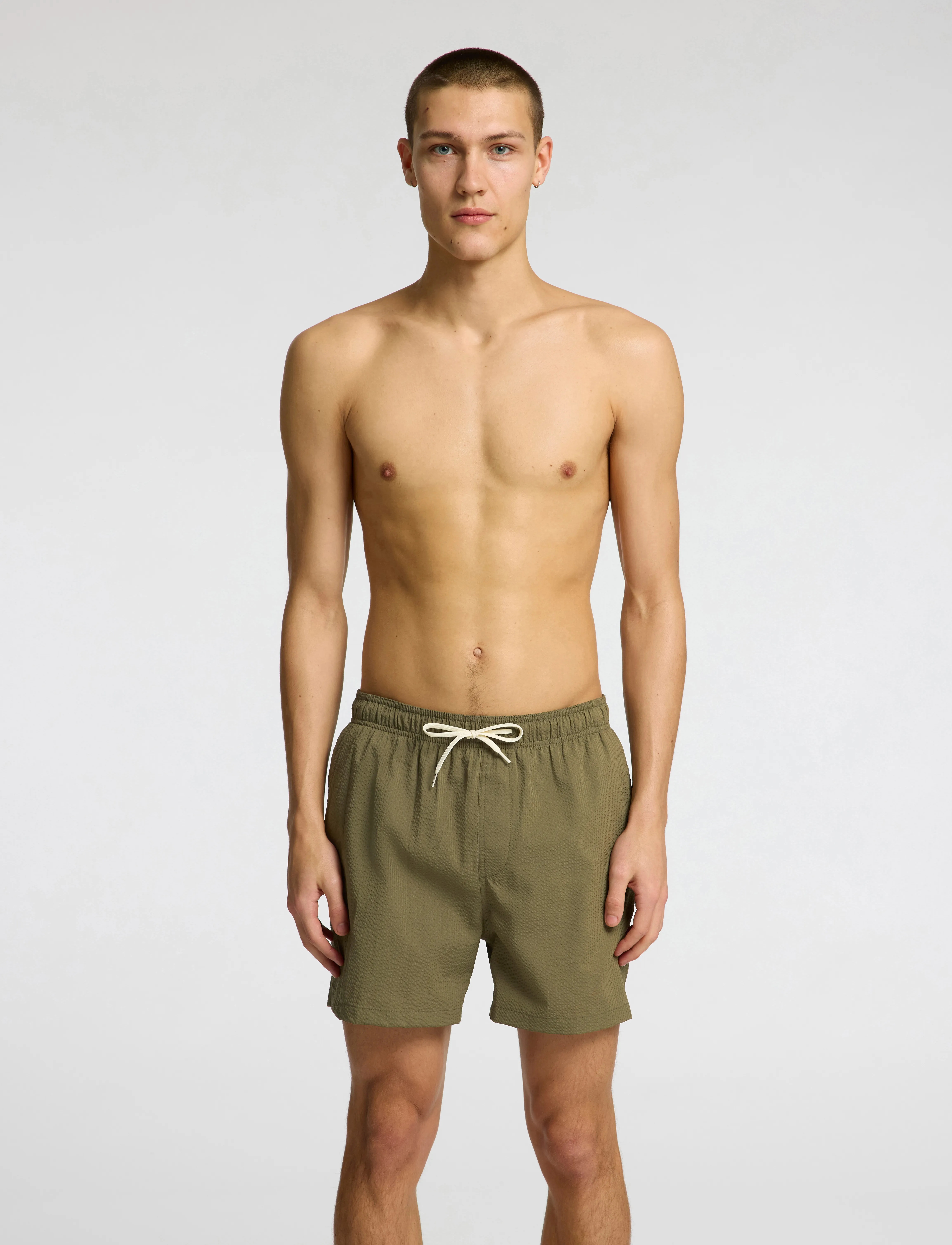 Selected Slhcooper-Seersucker Swimshorts, S, Shorts, Grün - Casual, Männerswear