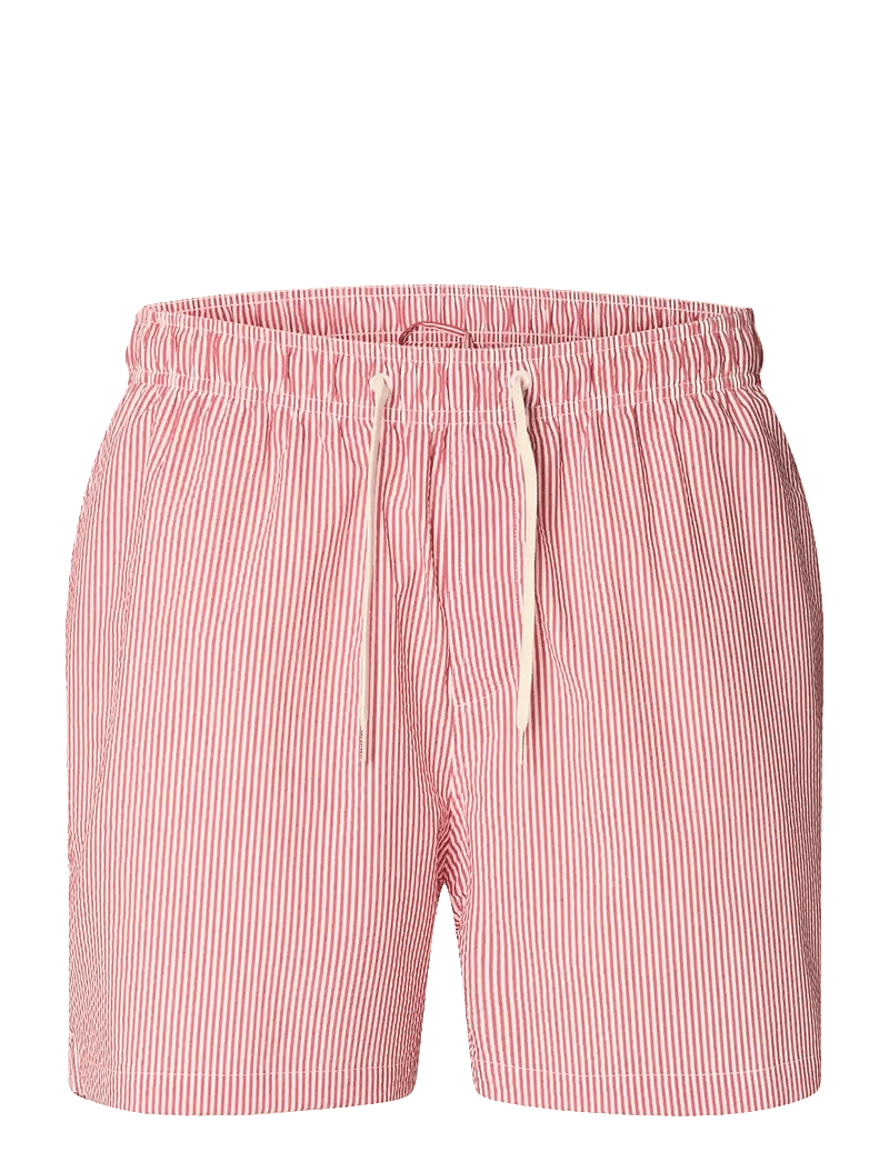 Selected - SLHCOOPER-SEERSUCKER SWIMSHORTS - badeshorts - poinsettia - 1