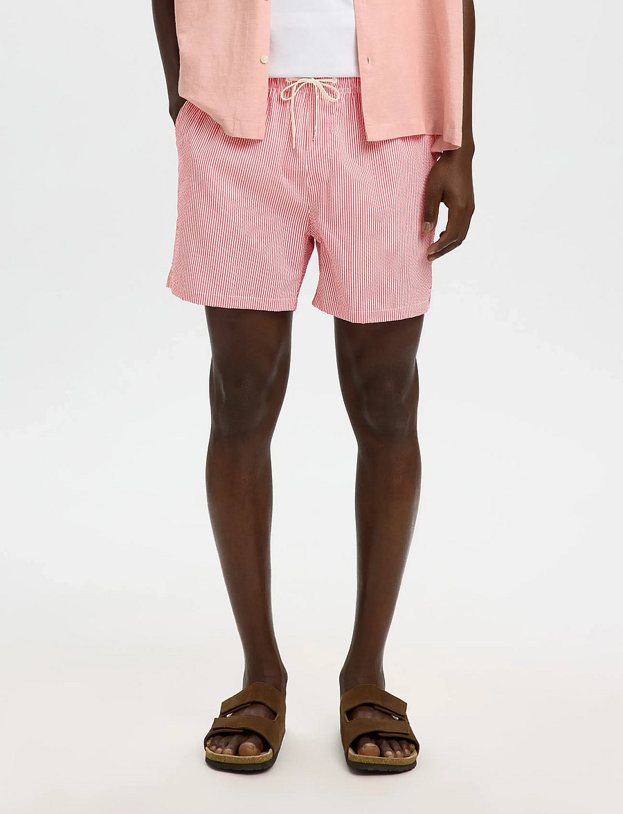 Selected - SLHCOOPER-SEERSUCKER SWIMSHORTS - peldšorti - poinsettia - 0