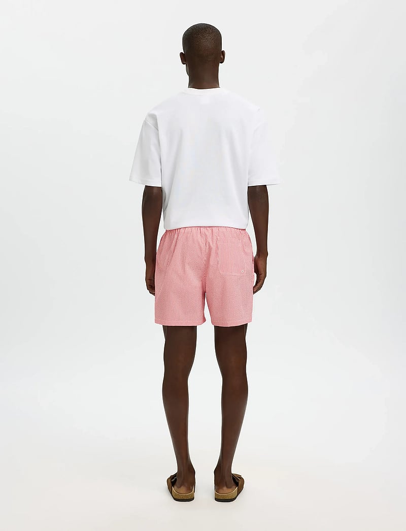 Selected - SLHCOOPER-SEERSUCKER SWIMSHORTS - badeshorts - poinsettia - 2