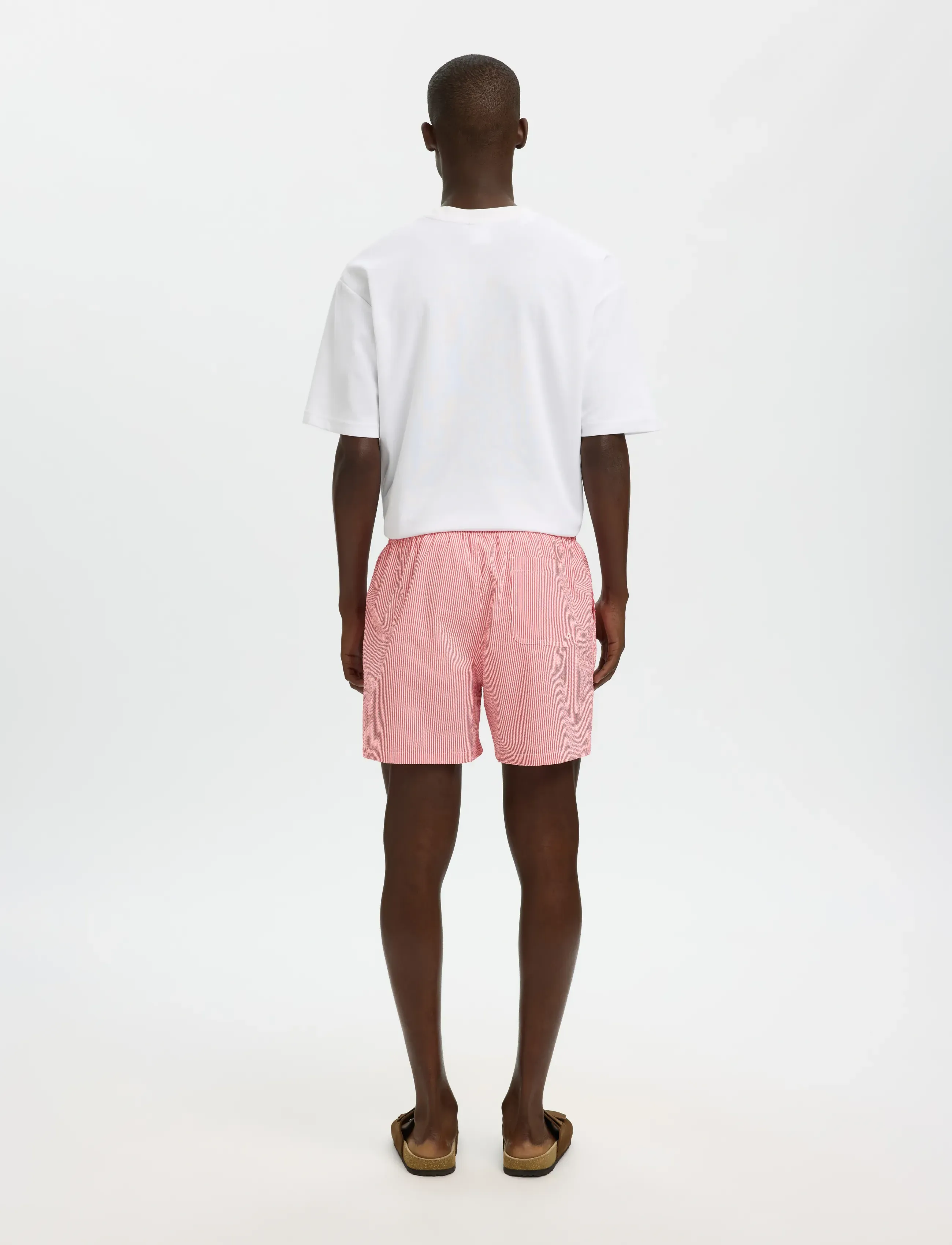 Selected - SLHCOOPER-SEERSUCKER SWIMSHORTS - peldšorti - poinsettia - 2