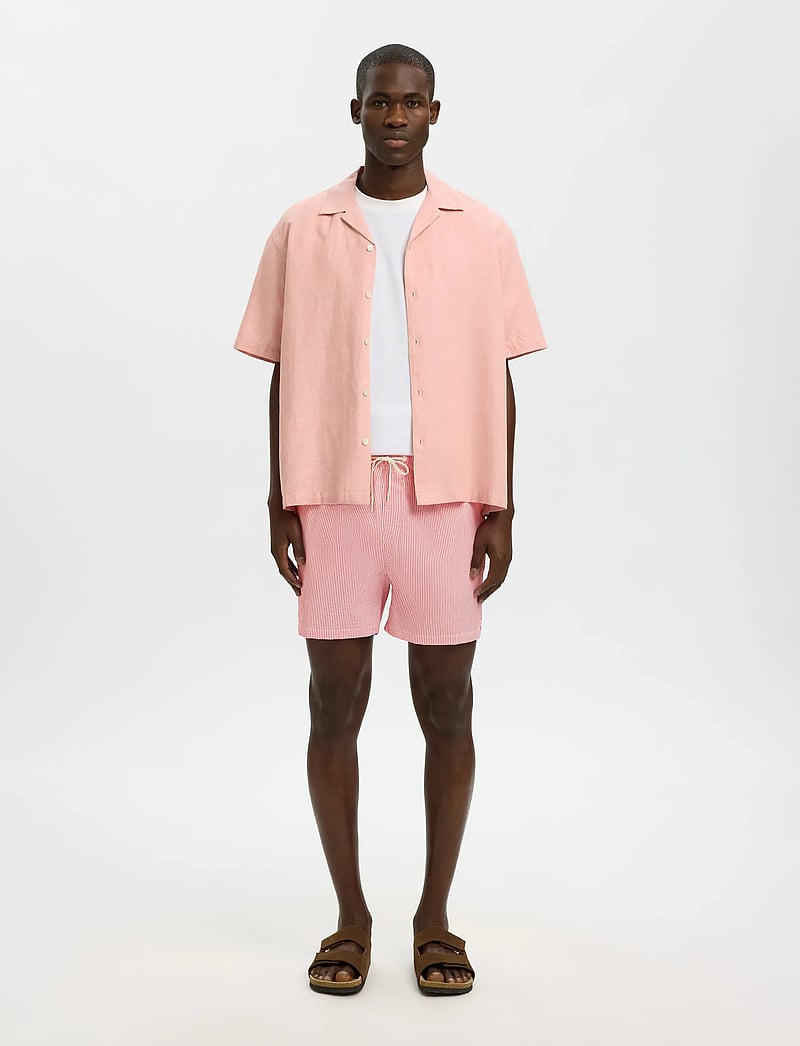 Selected - SLHCOOPER-SEERSUCKER SWIMSHORTS - badeshorts - poinsettia - 3
