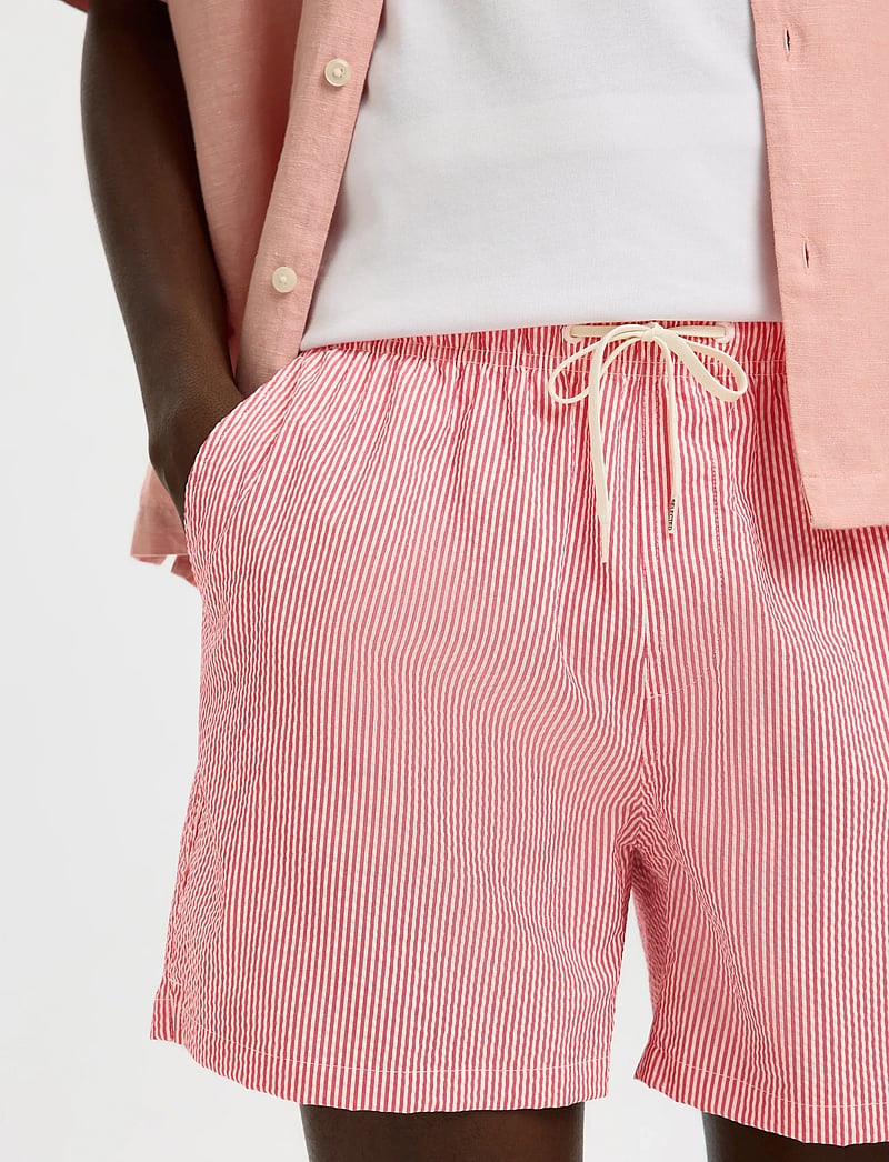 Selected - SLHCOOPER-SEERSUCKER SWIMSHORTS - badeshorts - poinsettia - 4