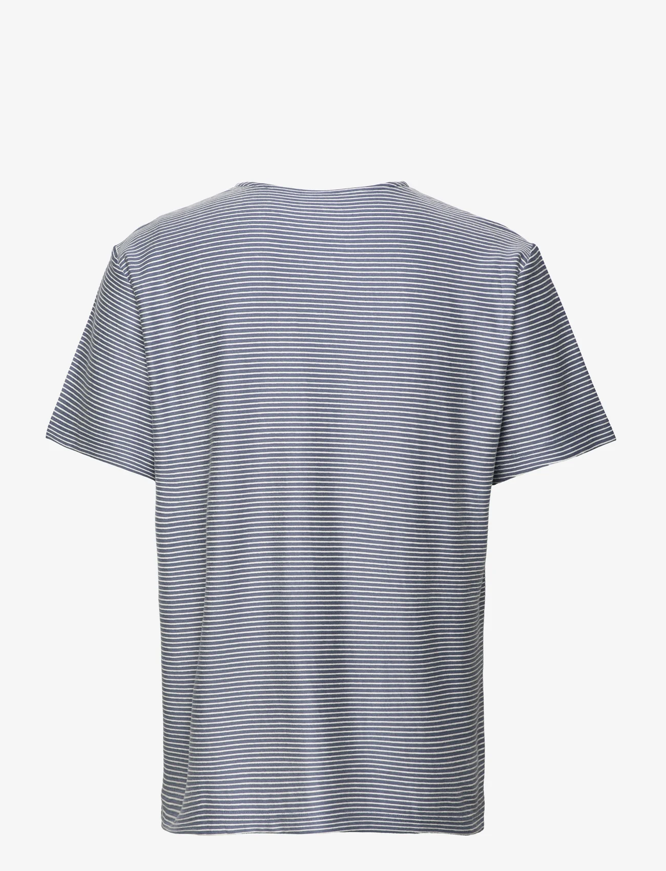 Selected Homme - SLHRELAXSOBB STRIPE SS O-NECK TEE W - bering sea - 1