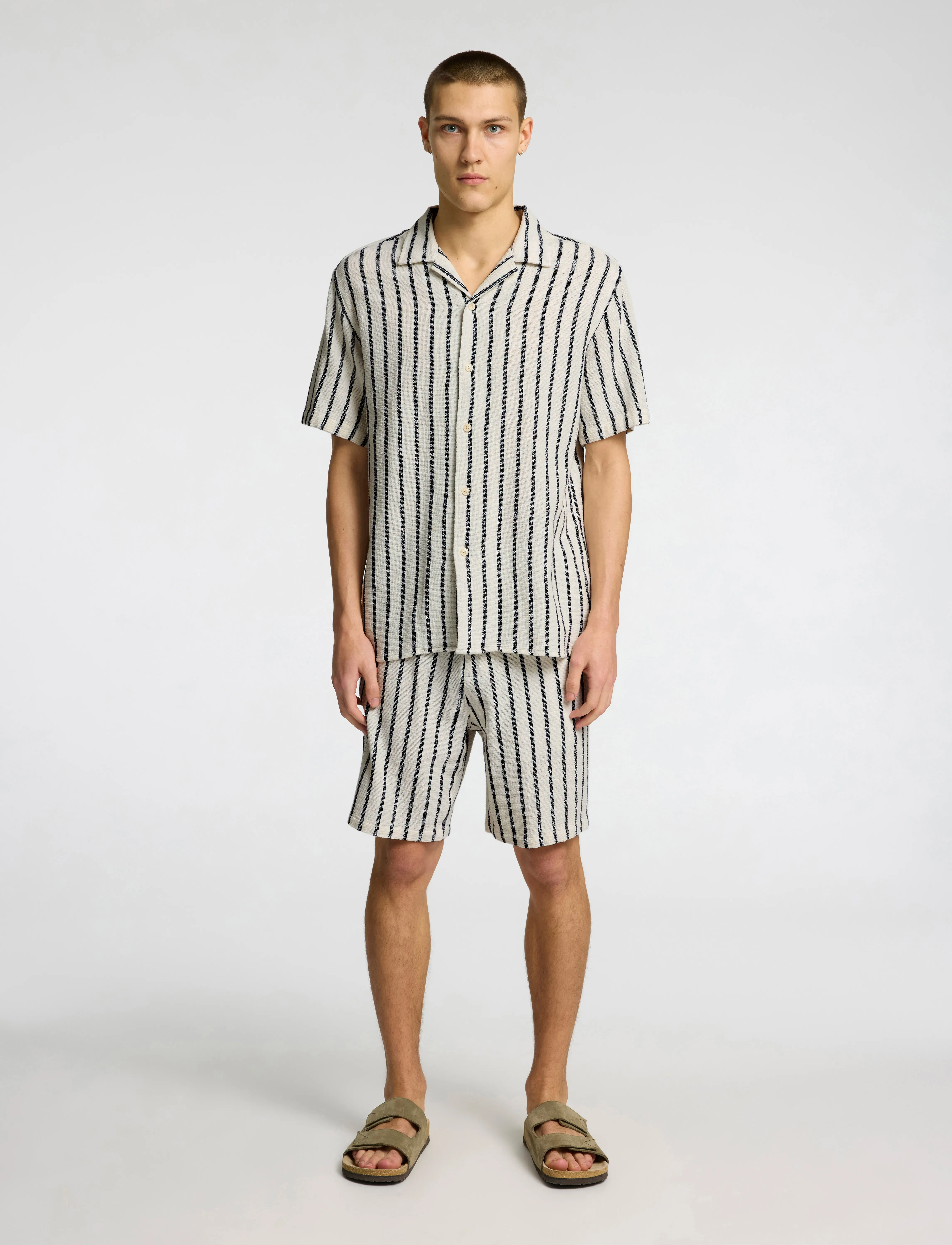 Selected Slhrelax-Sal Shirt Ss Resort, S, Multi/patterned, Skjorter > Kortærmede, Herre