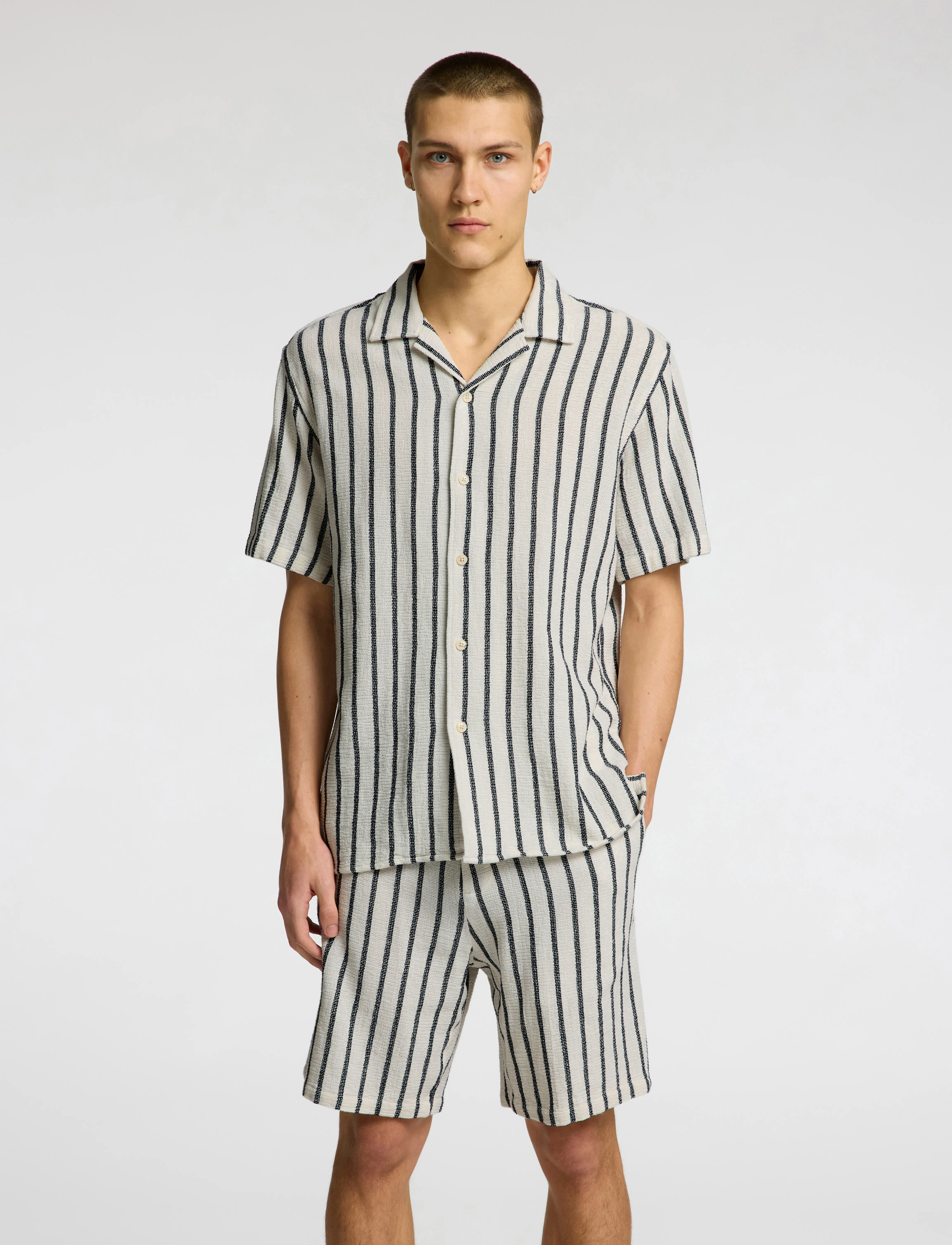 Selected - SLHRELAX-SAL SHIRT SS RESORT - kortermede skjorter - egret - 4
