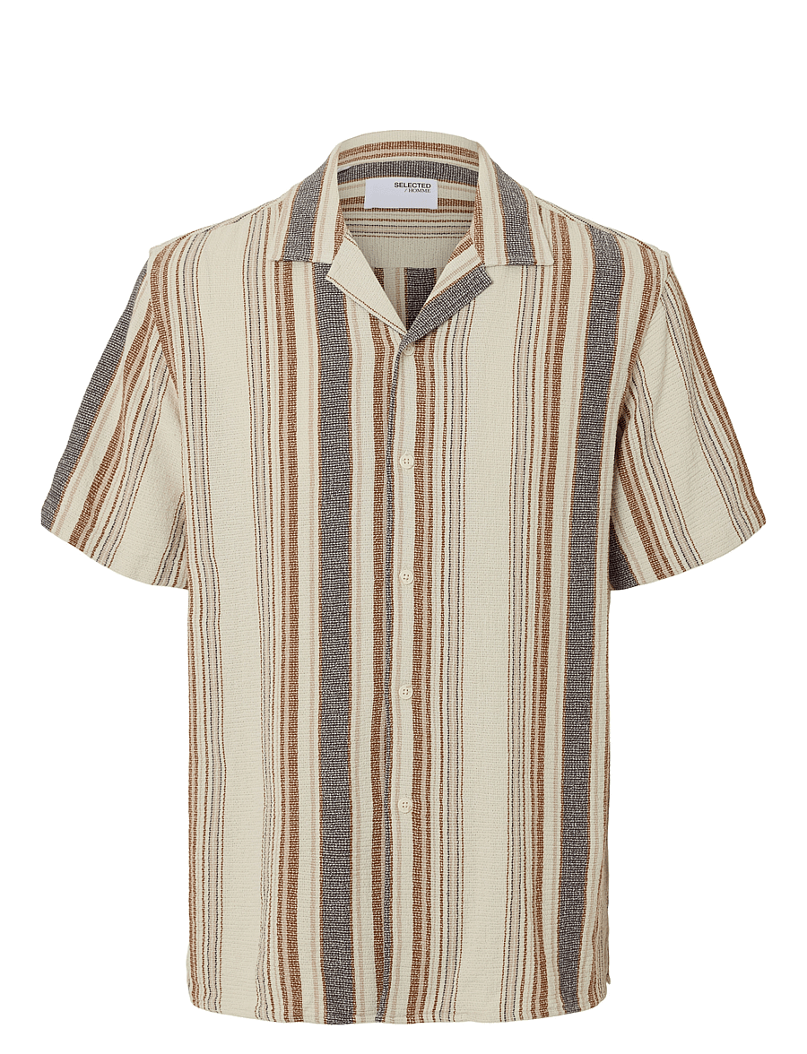 Selected - SLHRELAX-SAL SHIRT SS RESORT - chemises à manches courtes - egret - 1