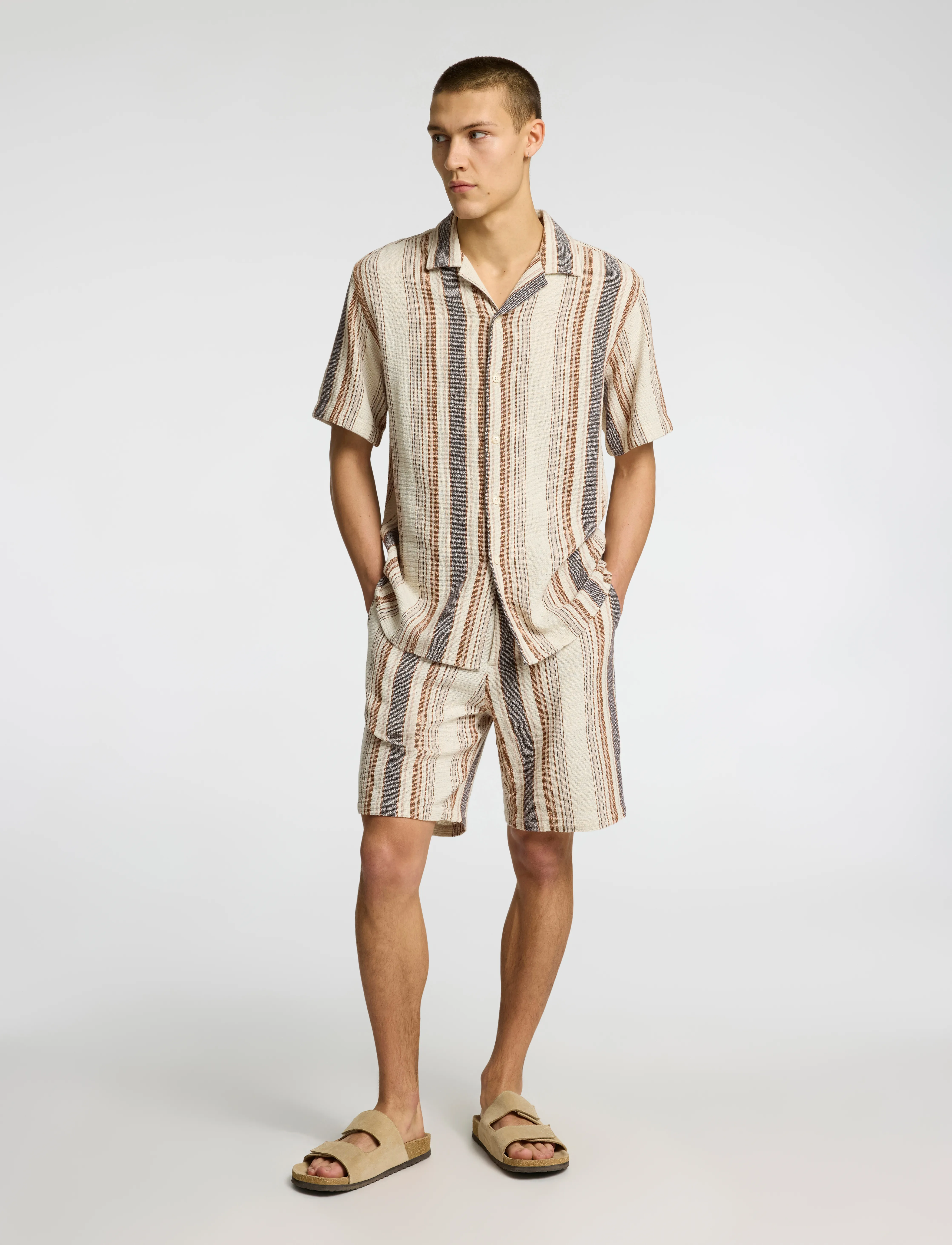 Selected - SLHRELAX-SAL SHIRT SS RESORT - chemises à manches courtes - egret - 3