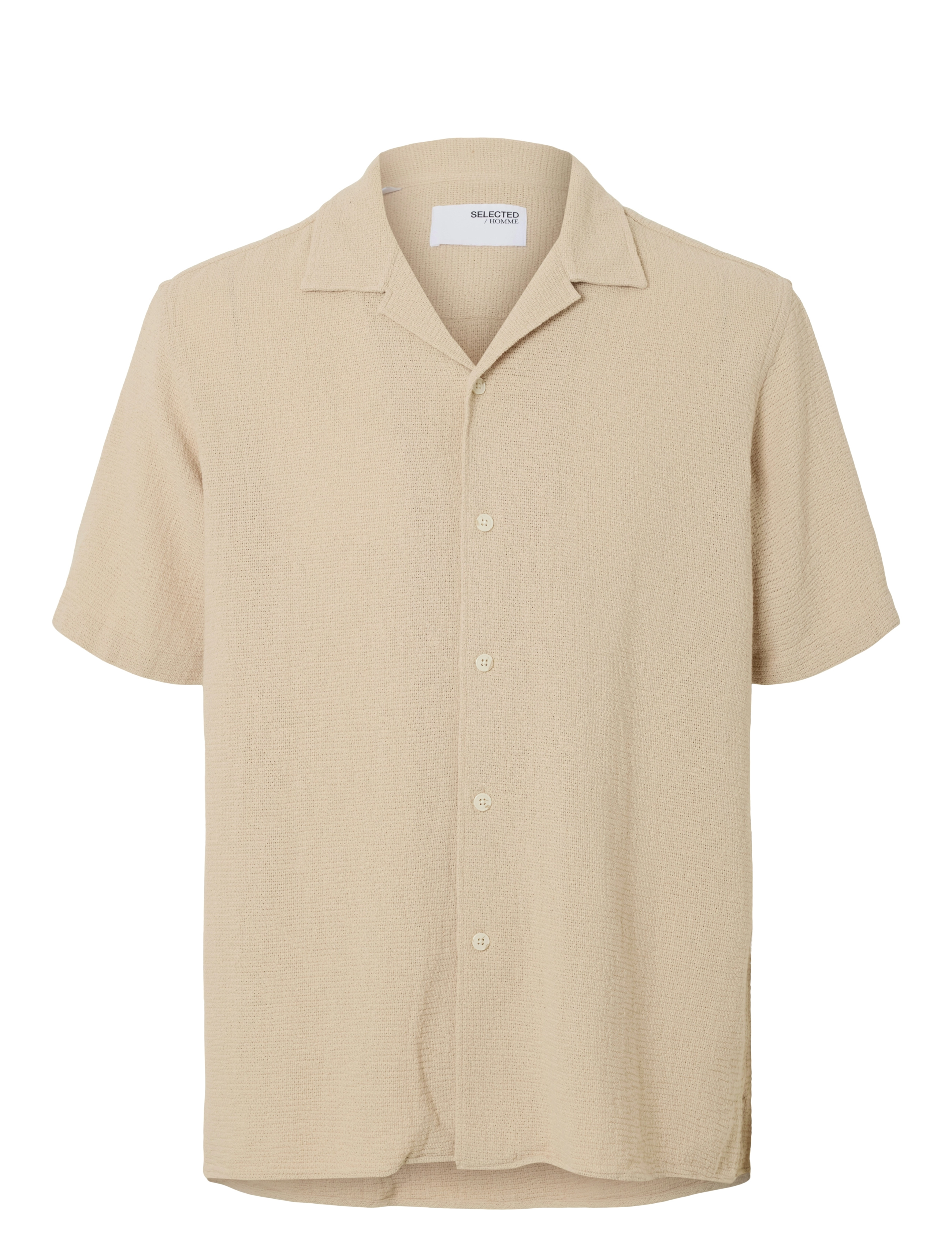 SELECTED Slhrelax-Sal Shirt Ss Resort Beige - S - Herren