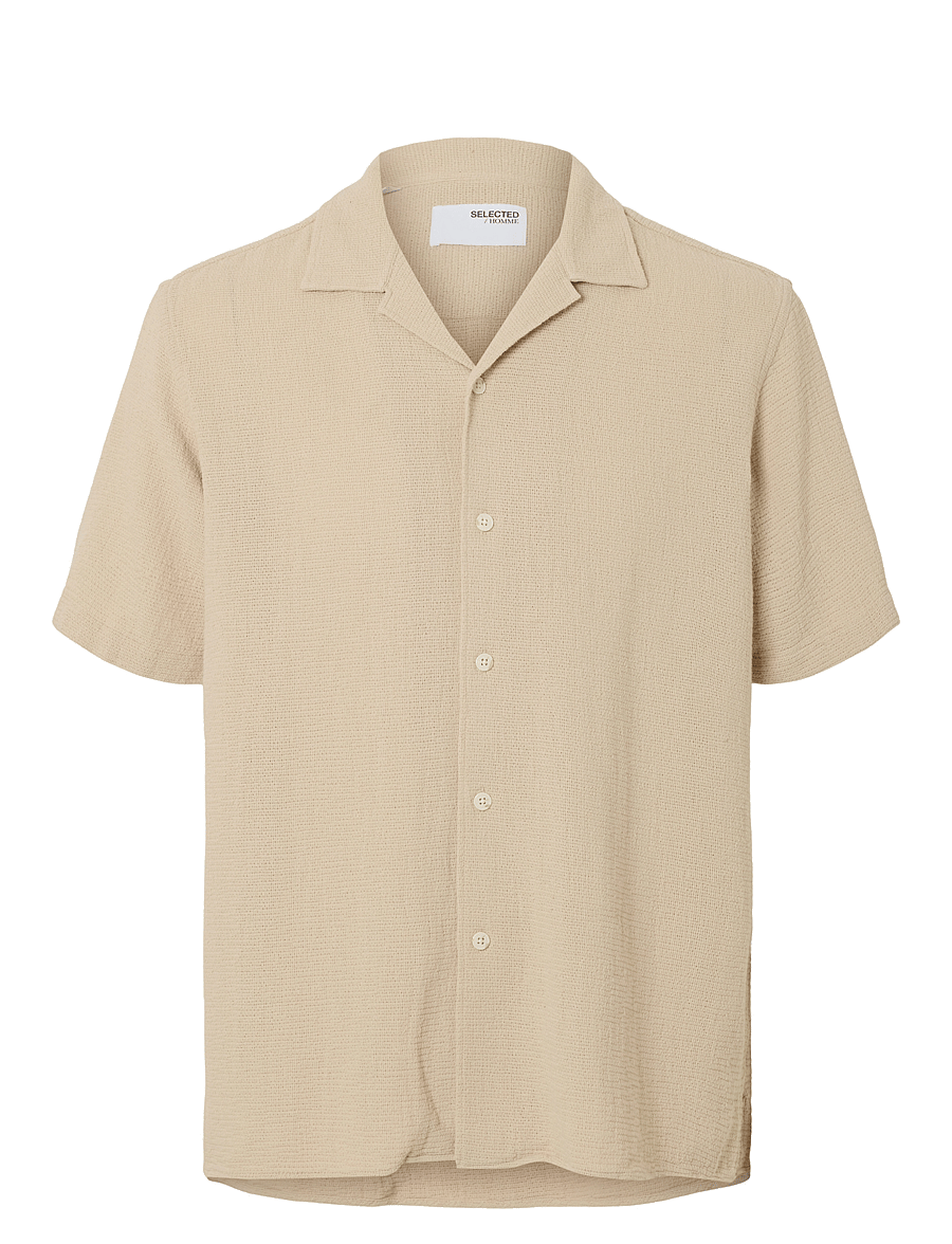 Selected - SLHRELAX-SAL SHIRT SS RESORT - kurzarmhemden - oatmeal - 1