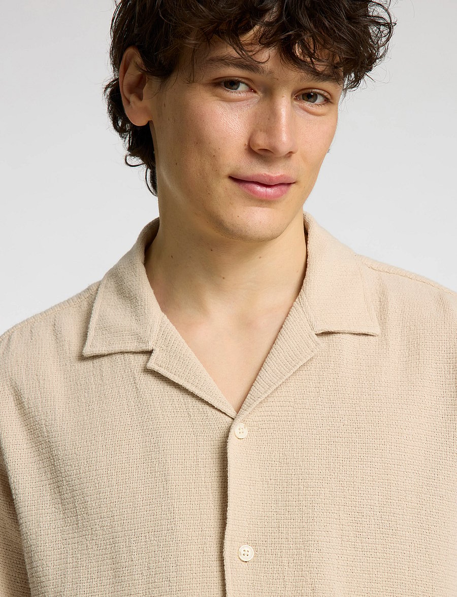 Selected - SLHRELAX-SAL SHIRT SS RESORT - kurzarmhemden - oatmeal - 3