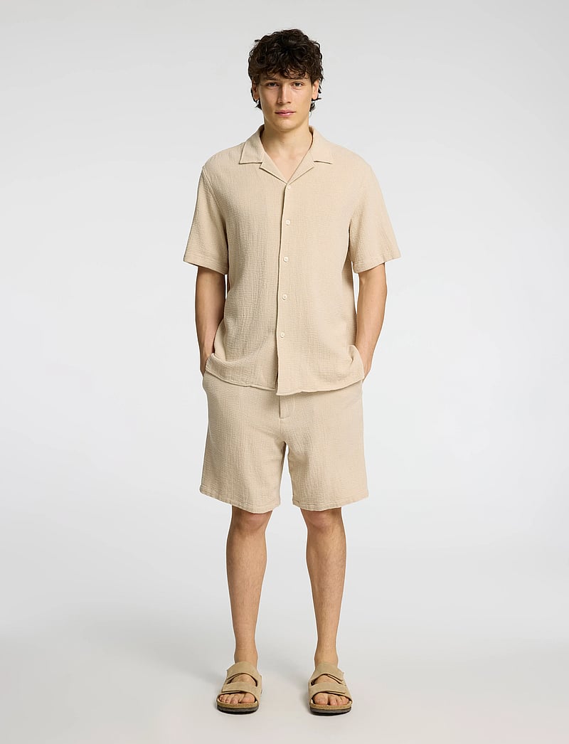 Selected - SLHRELAX-SAL SHIRT SS RESORT - lühikeste varrukatega särgid - oatmeal - 5
