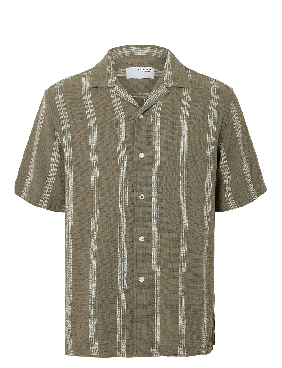 Selected - SLHRELAX-SAL SHIRT SS RESORT - chemises à manches courtes - vetiver - 1