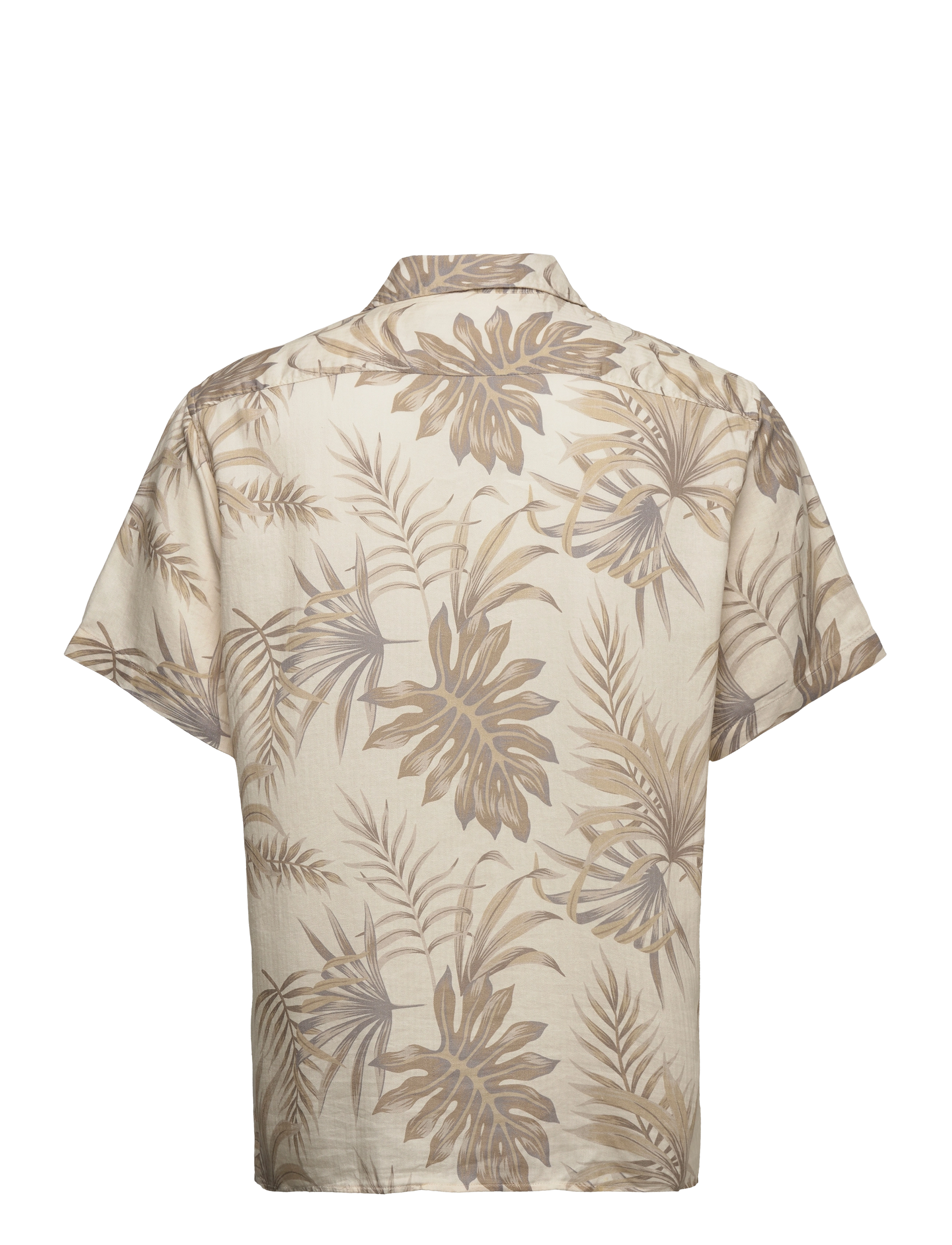 Selected - SLHRELAX-NOA-AOP SHIRT SS RESORT B - egret - 1