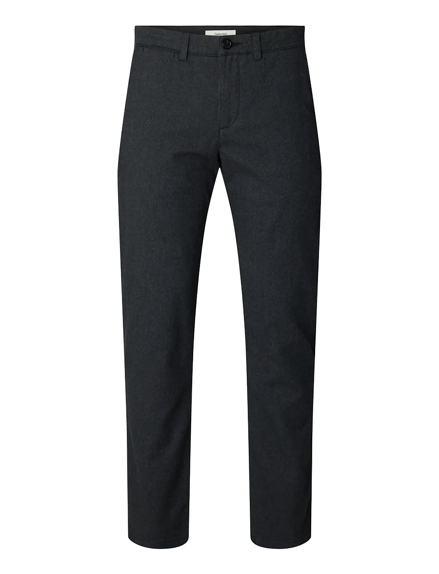 Selected - SLM175-SLIM MILES BRUSHED PANT NOOS - casual bukser - dark grey - 1