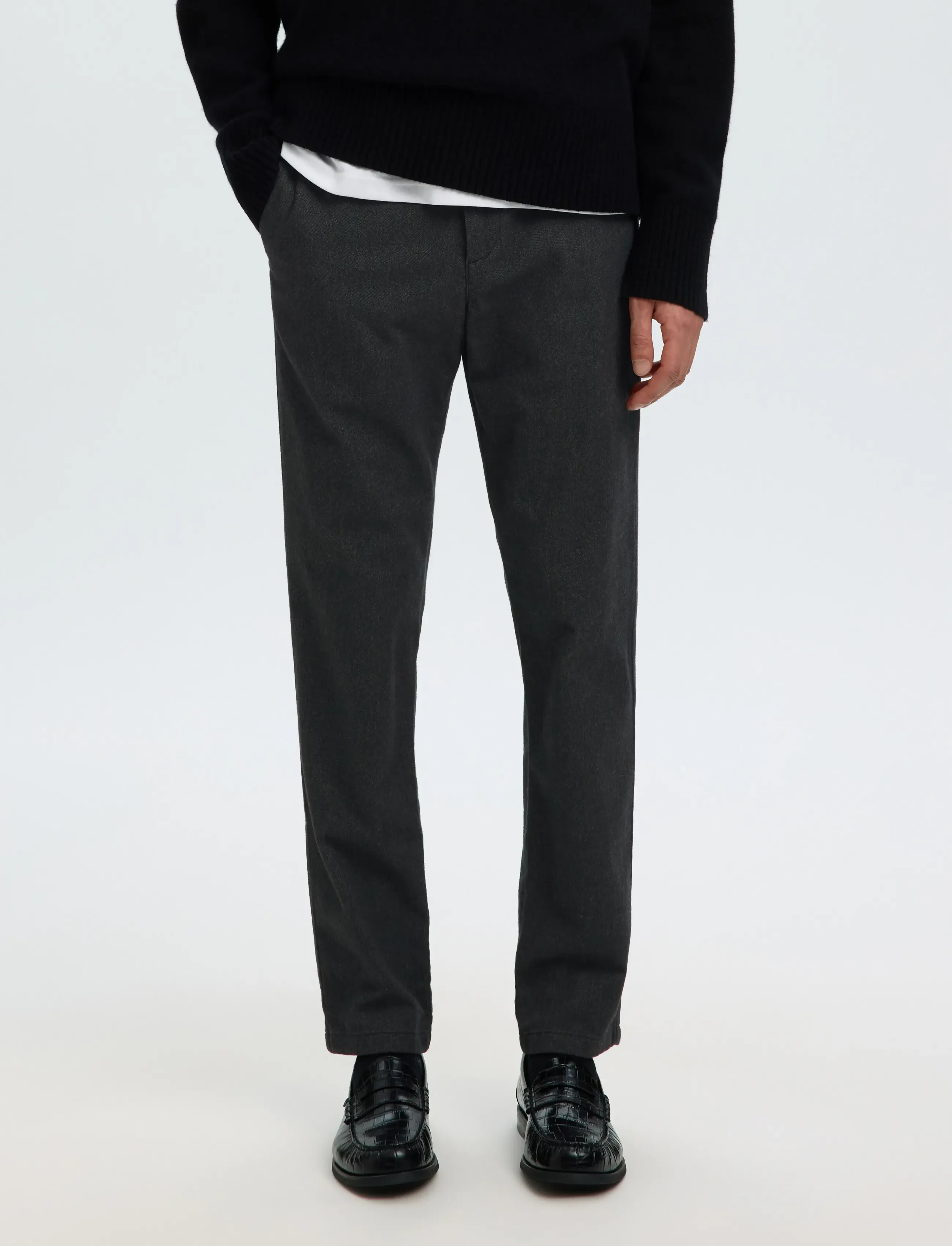 Selected Slm175-Slim Miles Brushed Pant Noos, 34 x 34, Grey, Bukser > Formelle Bukser, Herre