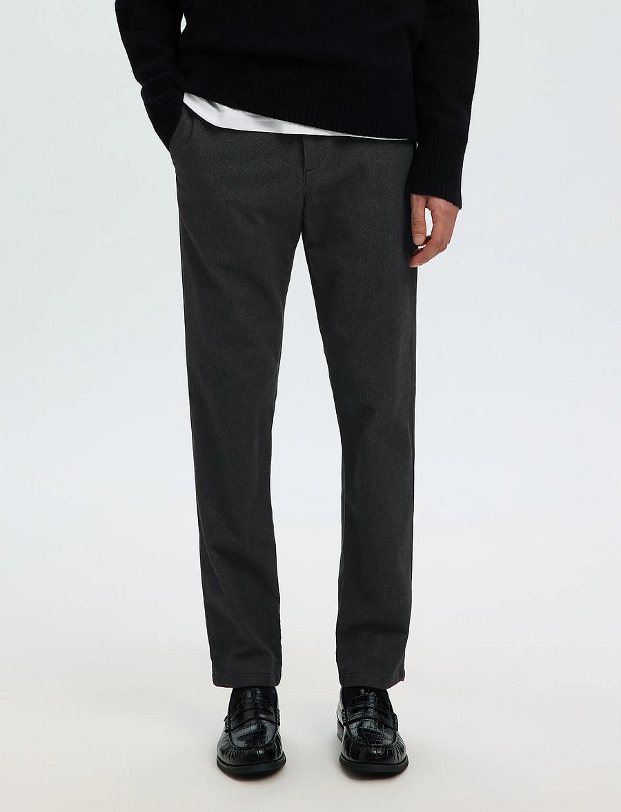 Selected - SLM175-SLIM MILES BRUSHED PANT NOOS - casual bukser - dark grey - 0
