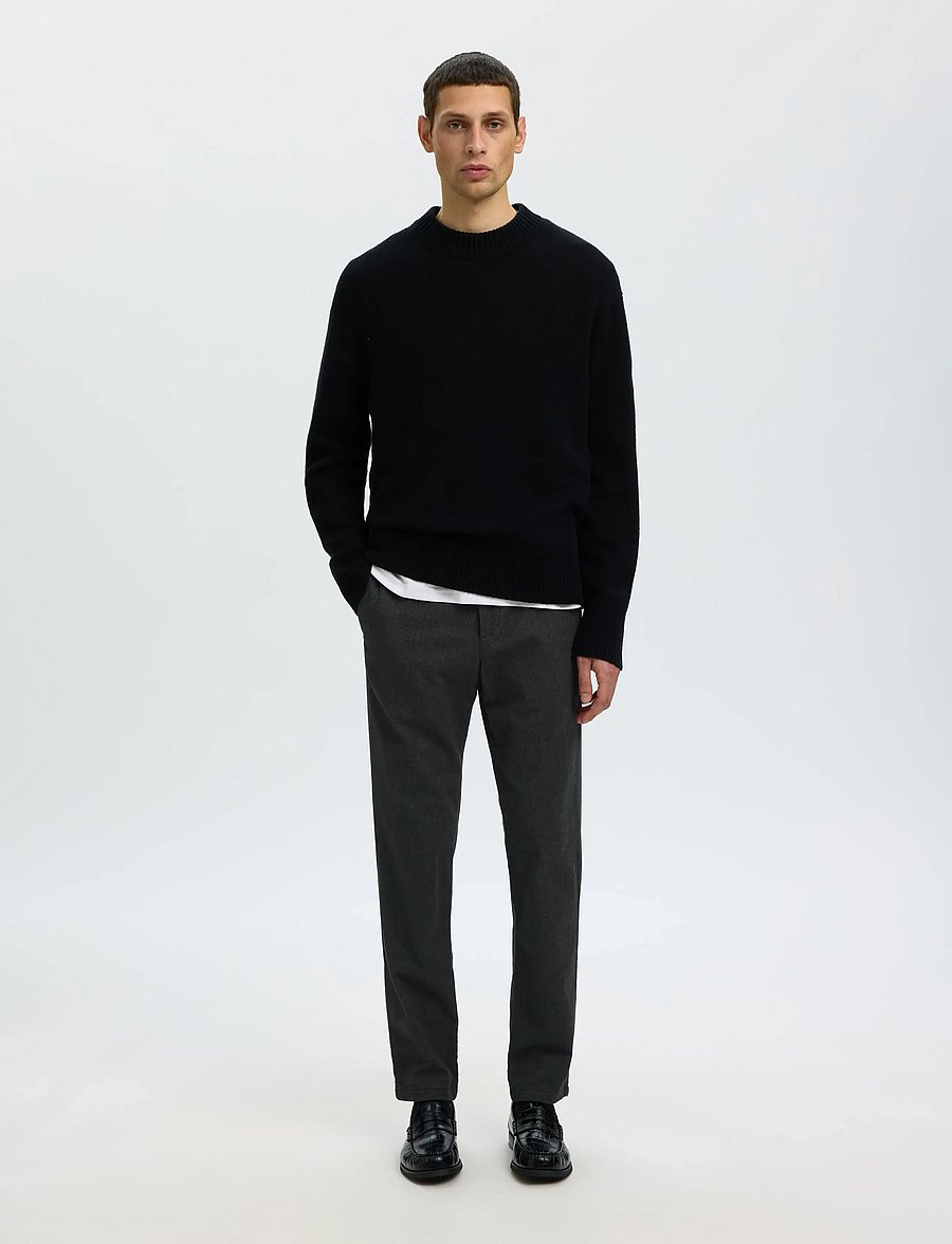 Selected - SLM175-SLIM MILES BRUSHED PANT NOOS - casual bukser - dark grey - 3