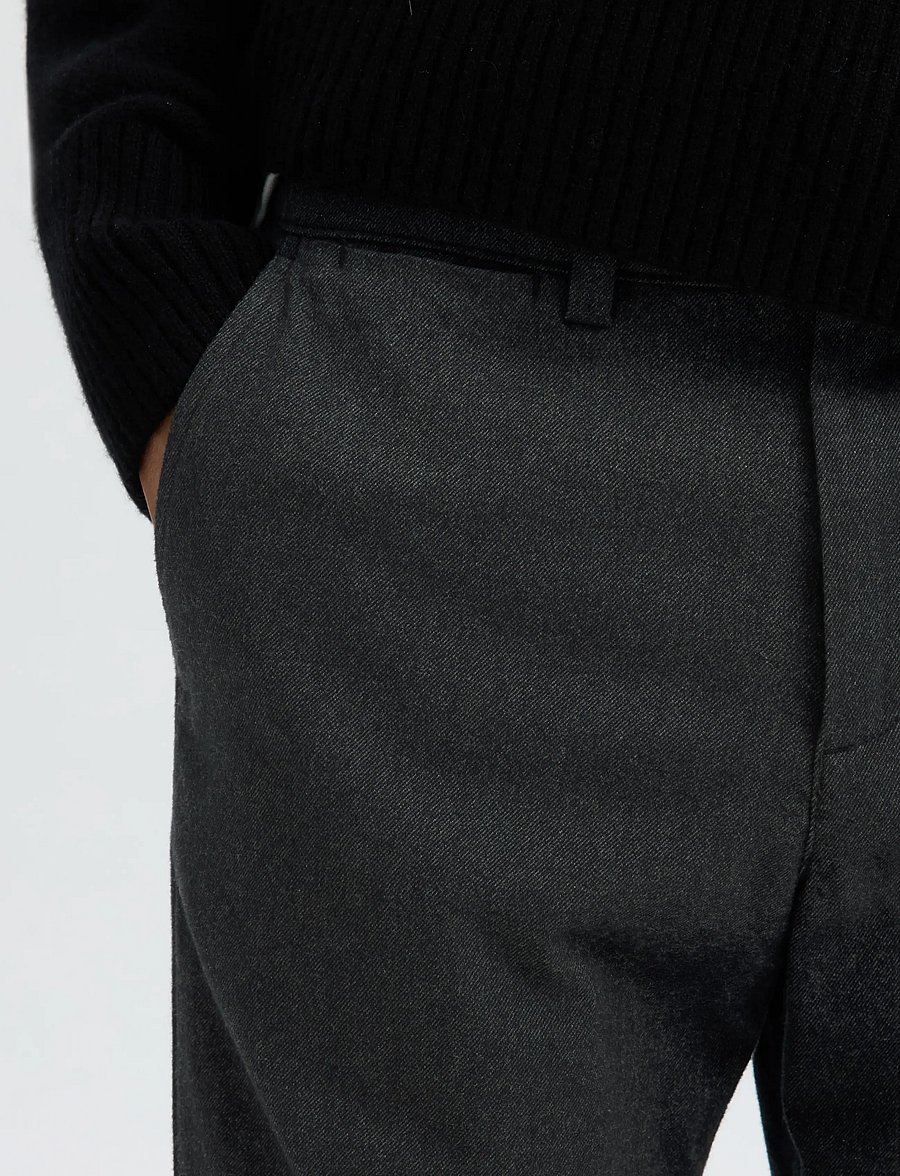 Selected - SLM175-SLIM MILES BRUSHED PANT NOOS - casual bukser - dark grey - 4