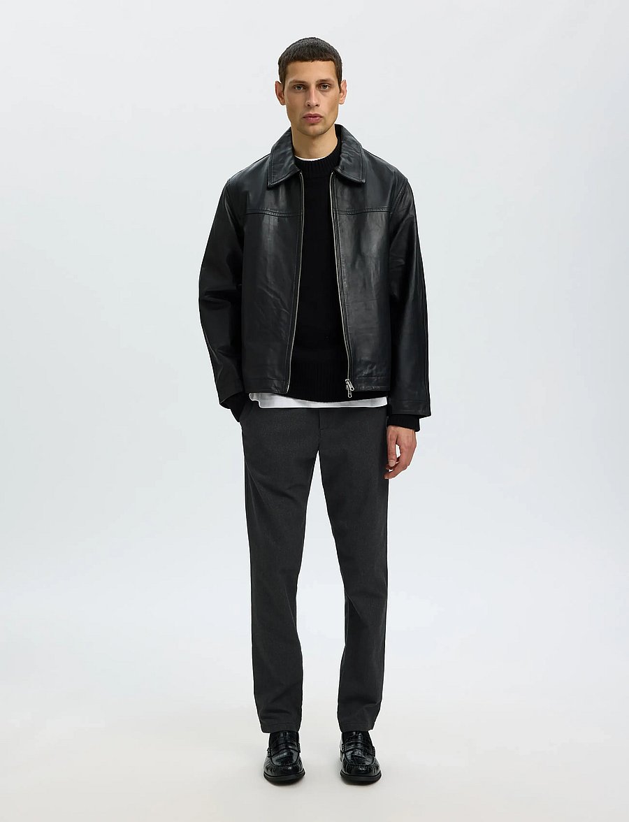 Selected - SLM175-SLIM MILES BRUSHED PANT NOOS - casual bukser - dark grey - 5