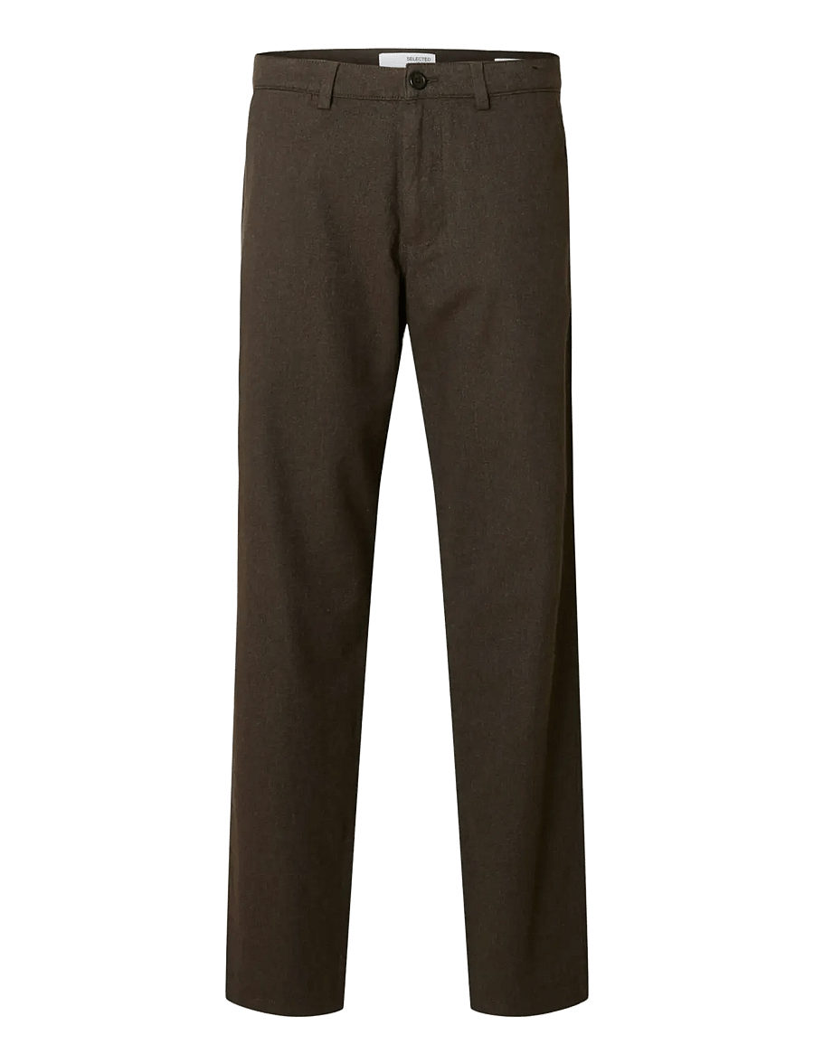 Selected - SLM175-SLIM MILES BRUSHED PANT NOOS - casual - demitasse - 1
