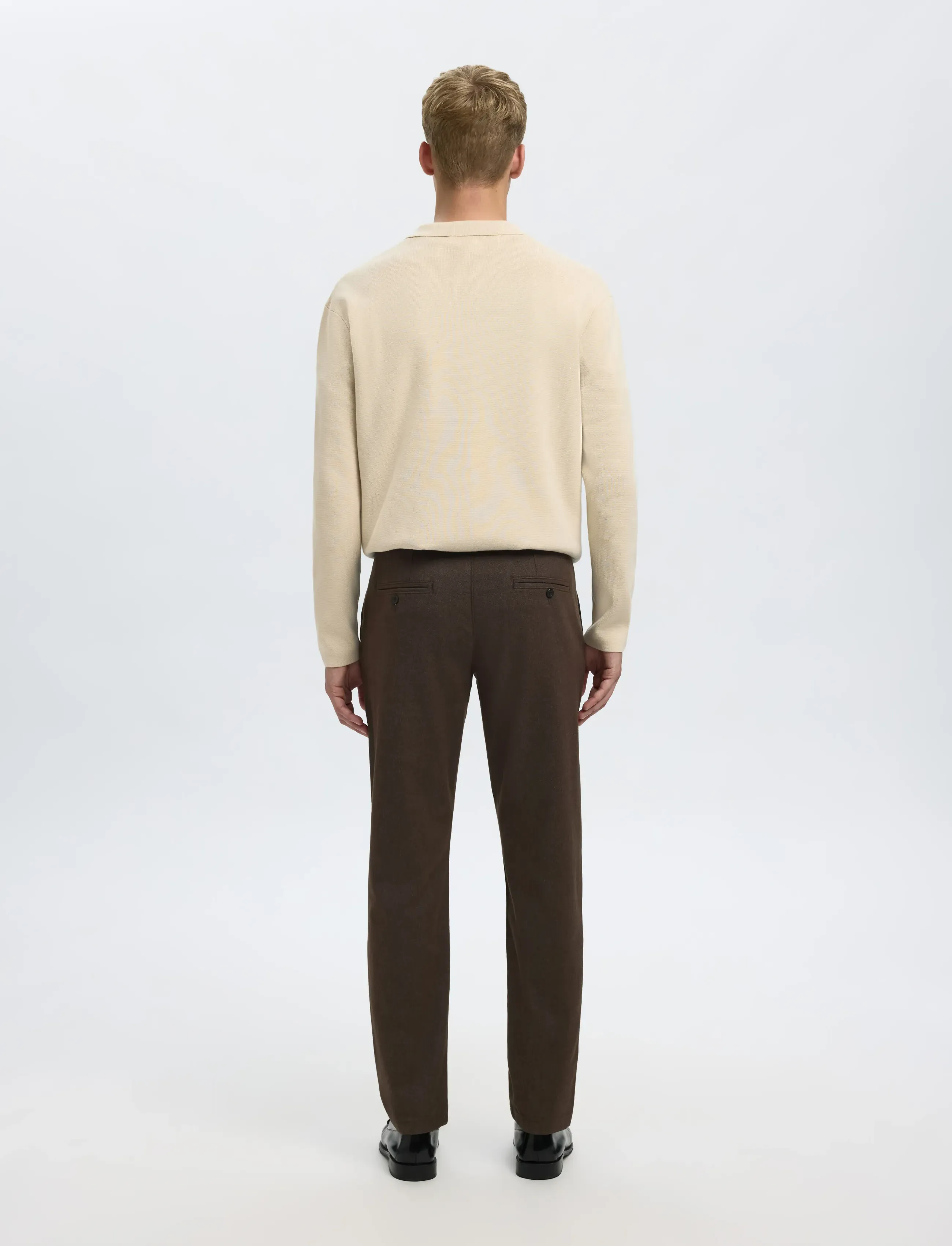 Selected - SLM175-SLIM MILES BRUSHED PANT NOOS - casual - demitasse - 2