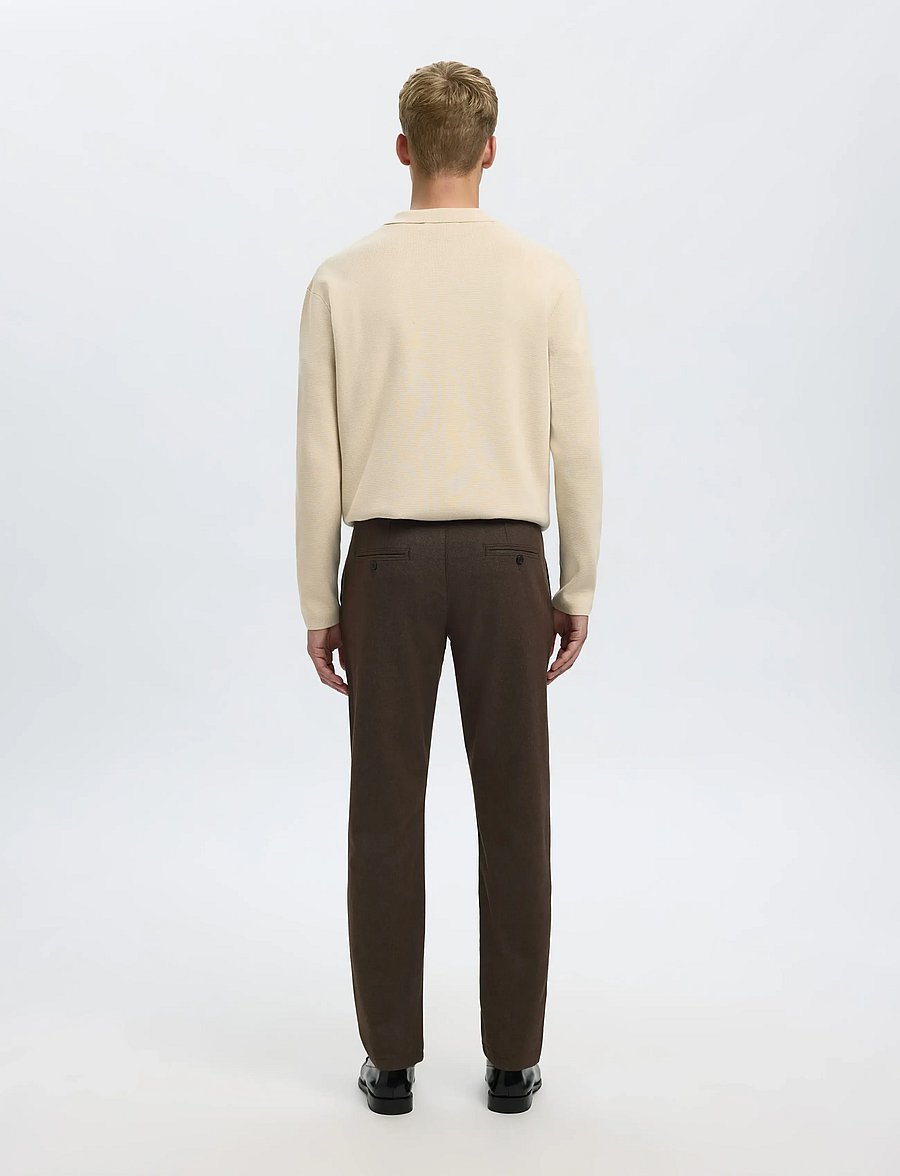 Selected - SLM175-SLIM MILES BRUSHED PANT NOOS - casual - demitasse - 2
