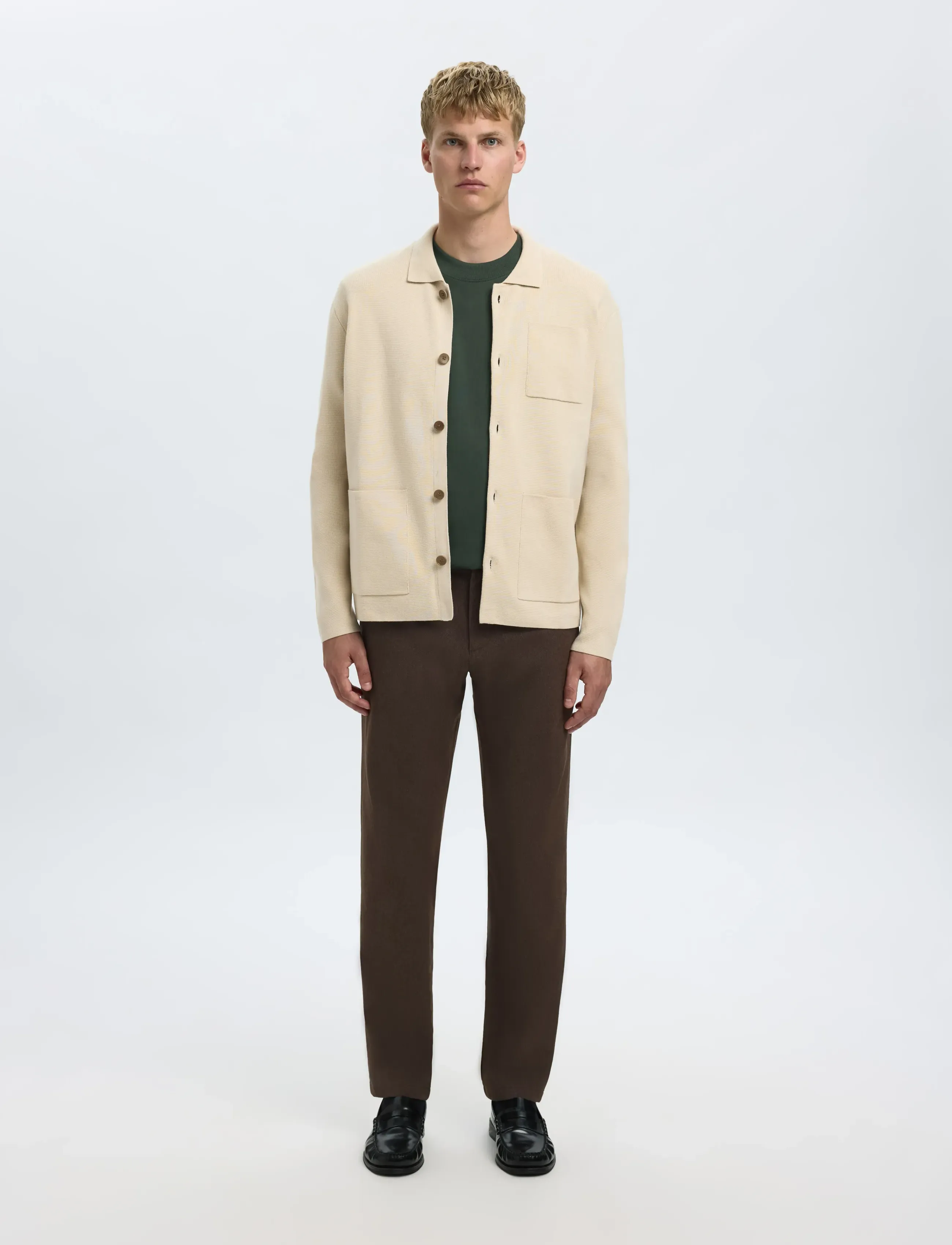 Selected - SLM175-SLIM MILES BRUSHED PANT NOOS - casual - demitasse - 3